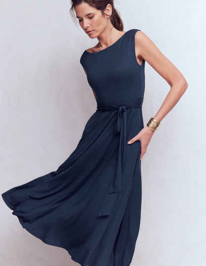 Tamsin Jersey-Midikleid-Marineblau-5