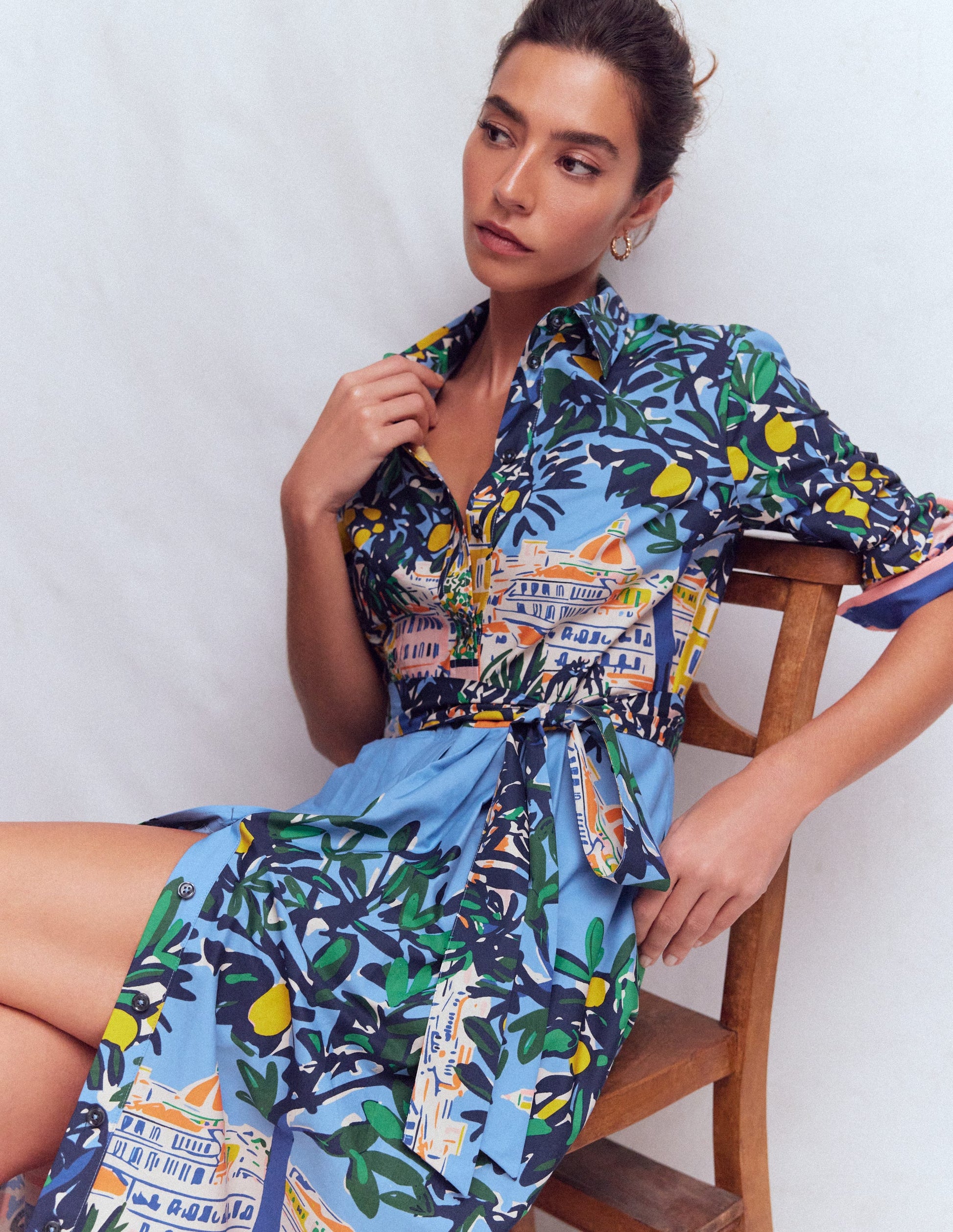 Alexa langärmliges Midikleid-Bunt, Szene-1