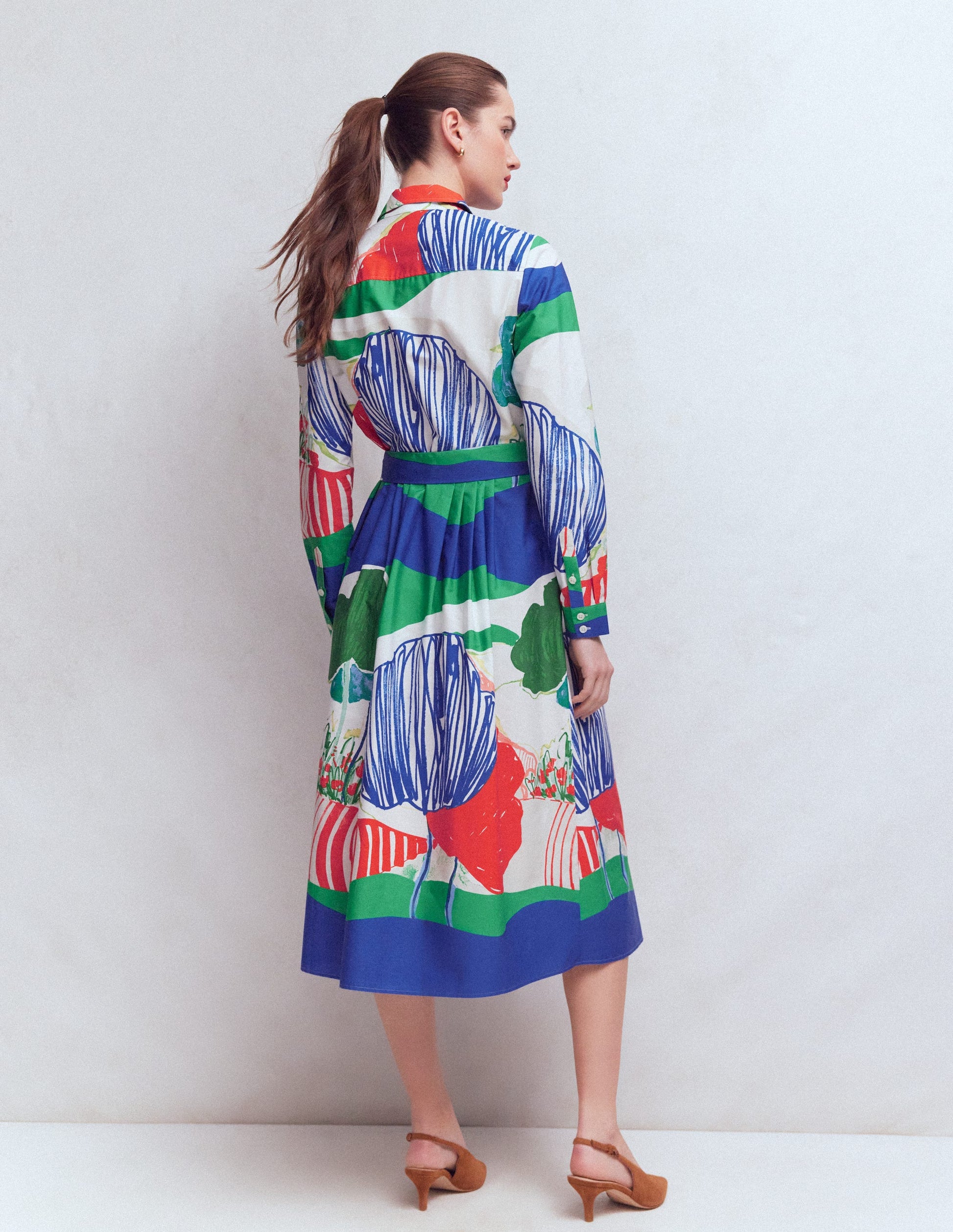 Alexa langärmliges Midikleid-Bunt, Abstraktes Tal-9