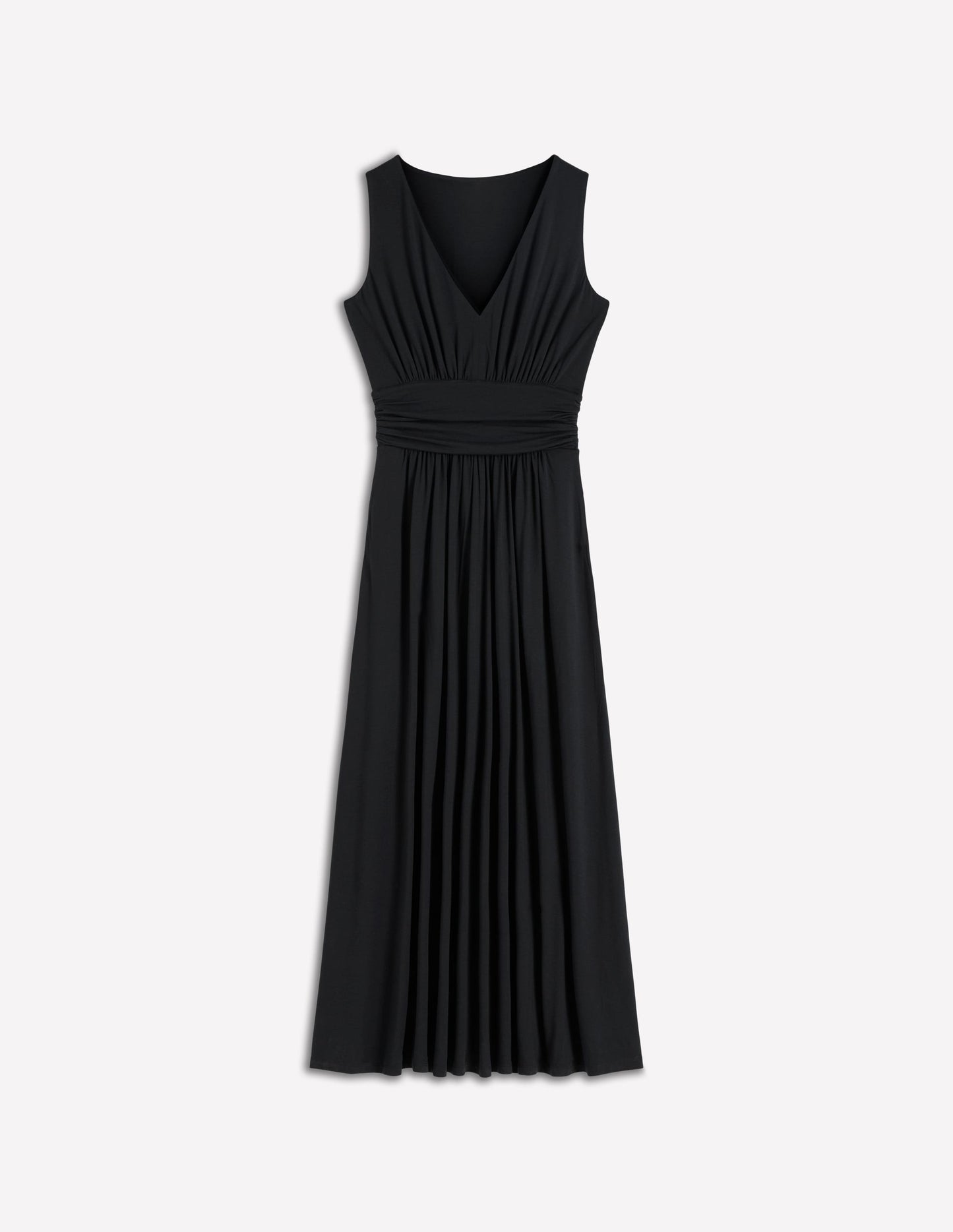 Robe longue Elodie en jersey-Noir