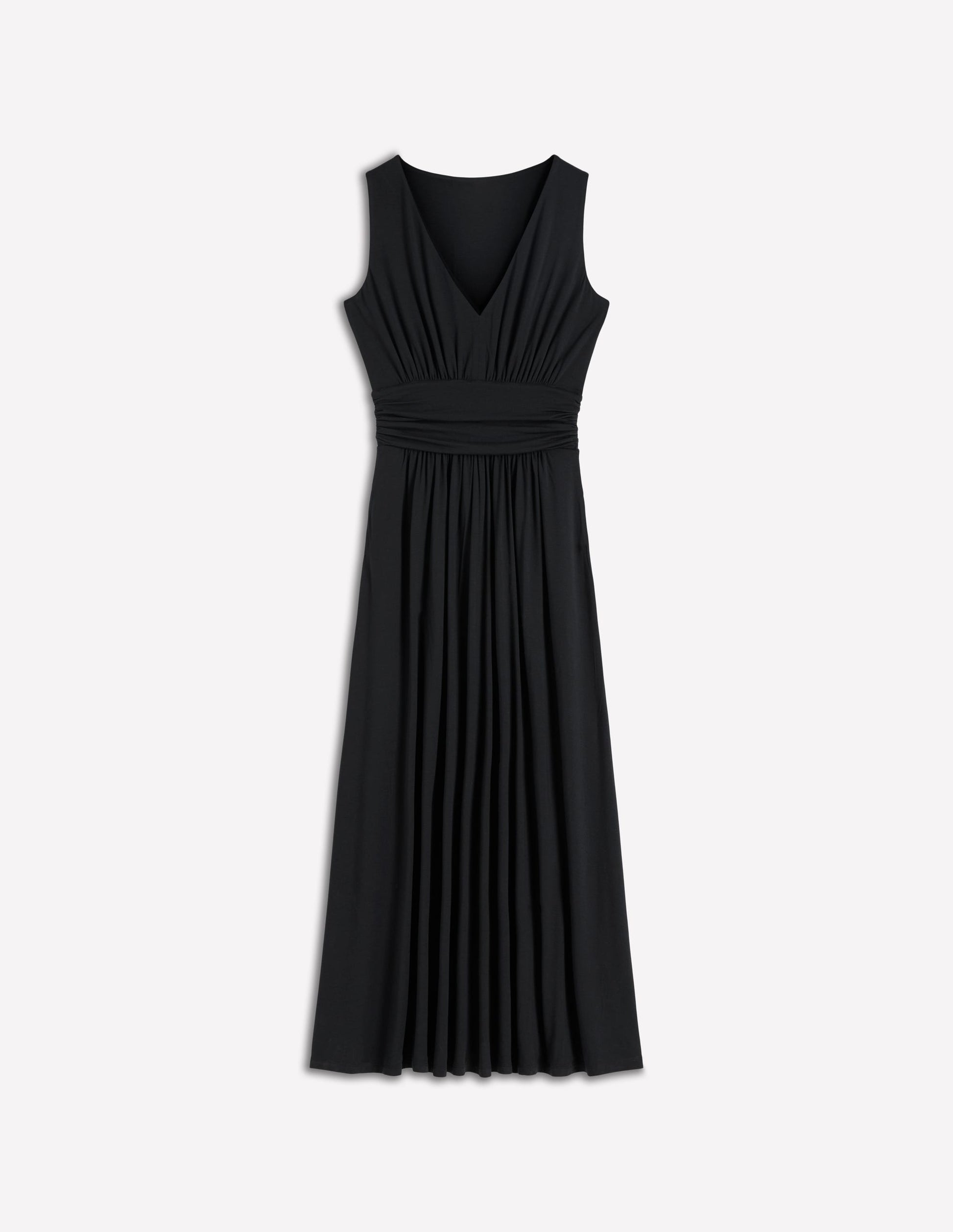 Robe longue Elodie en jersey-Noir-7