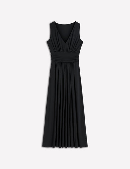 Robe longue Elodie en jersey-Noir-7