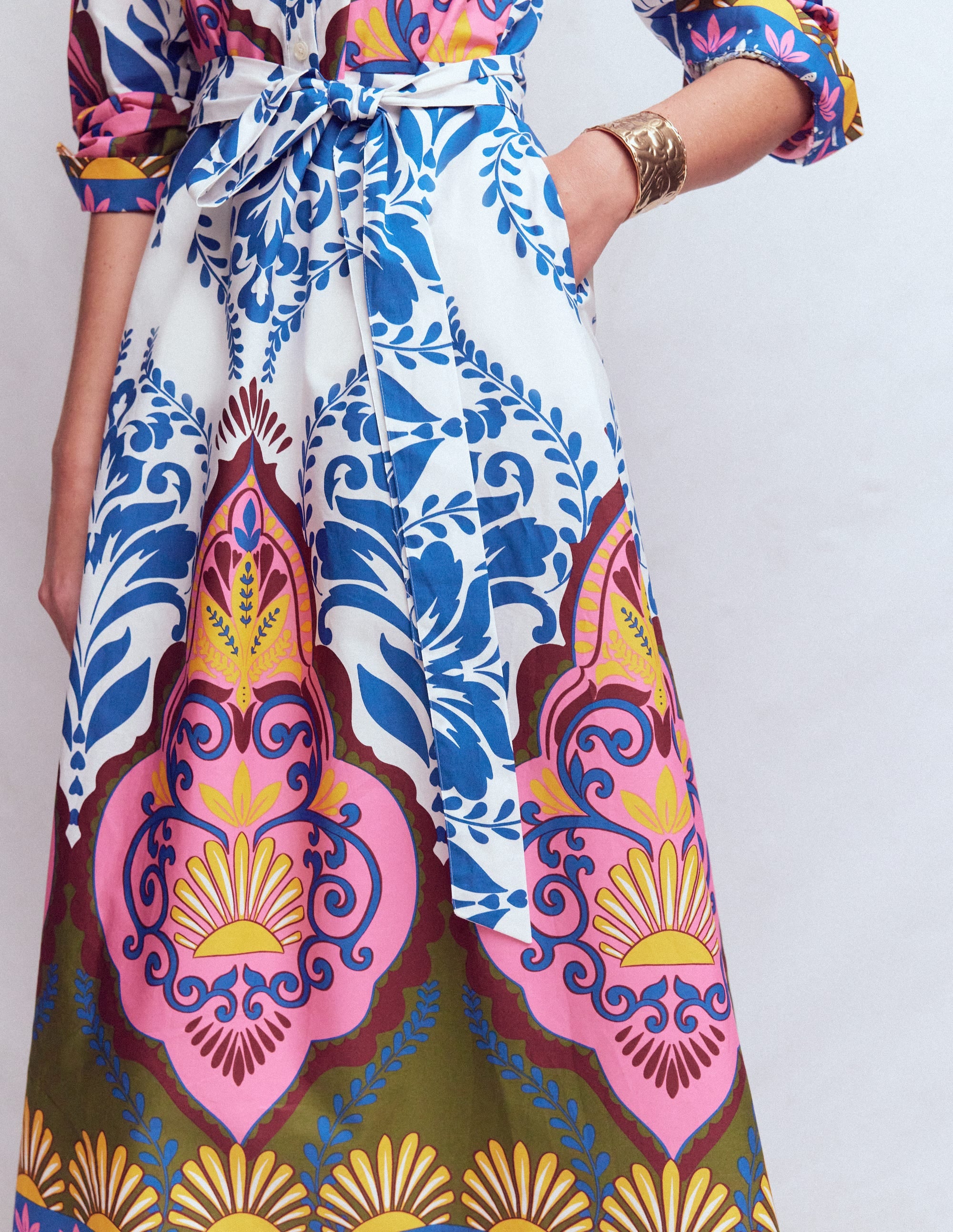 Robe midi Ava en coton-Multi, motif Ornamental Garden - Image 2