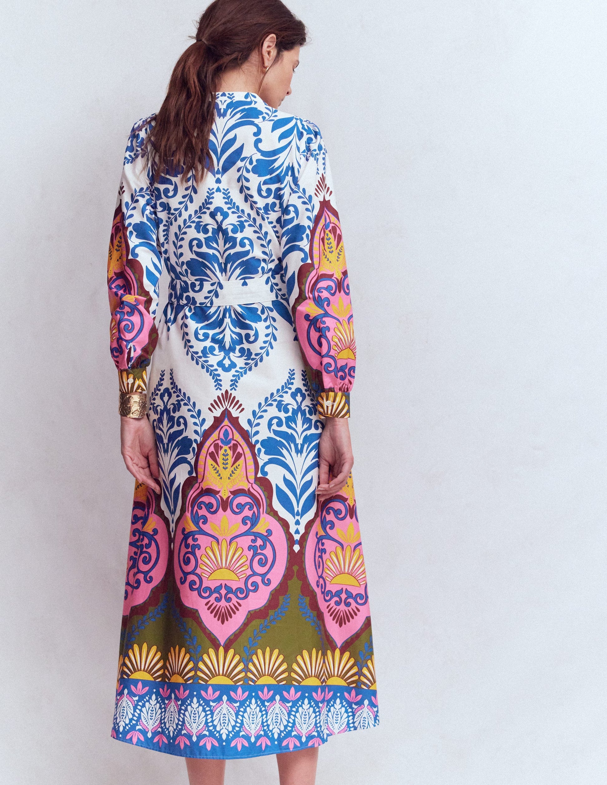 Robe midi Ava en coton-Multi, motif Ornamental Garden-3