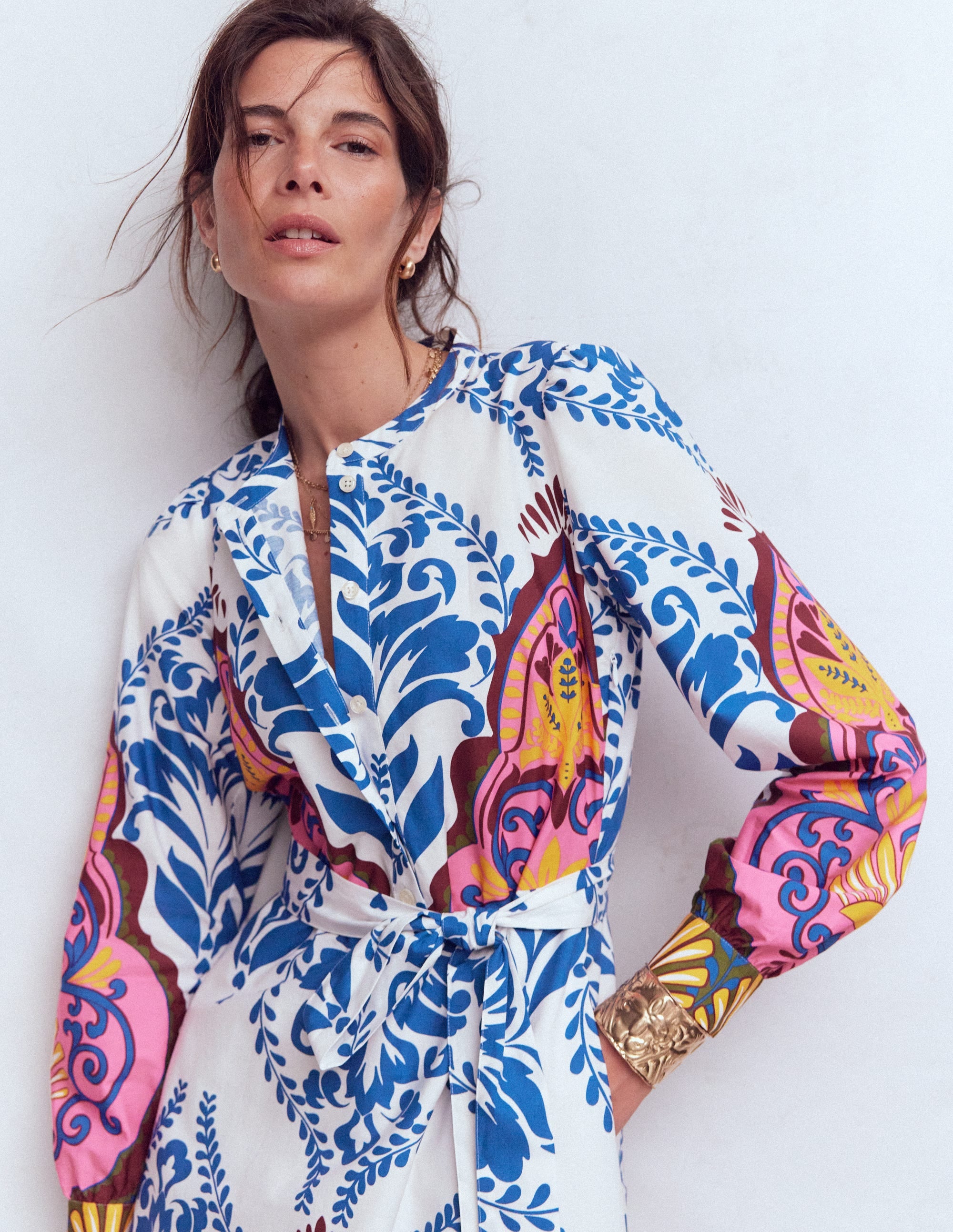 Robe midi Ava en coton-Multi, motif Ornamental Garden - Image 4