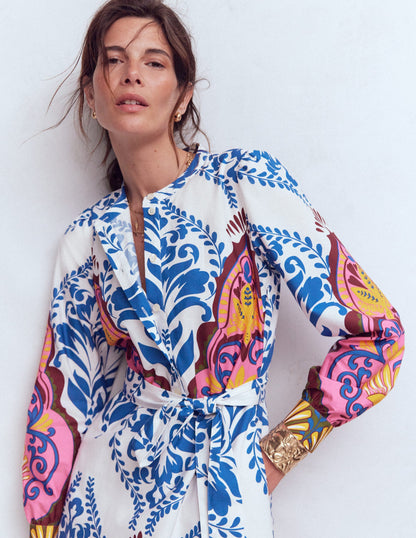 Robe midi Ava en coton-Multi, motif Ornamental Garden-4