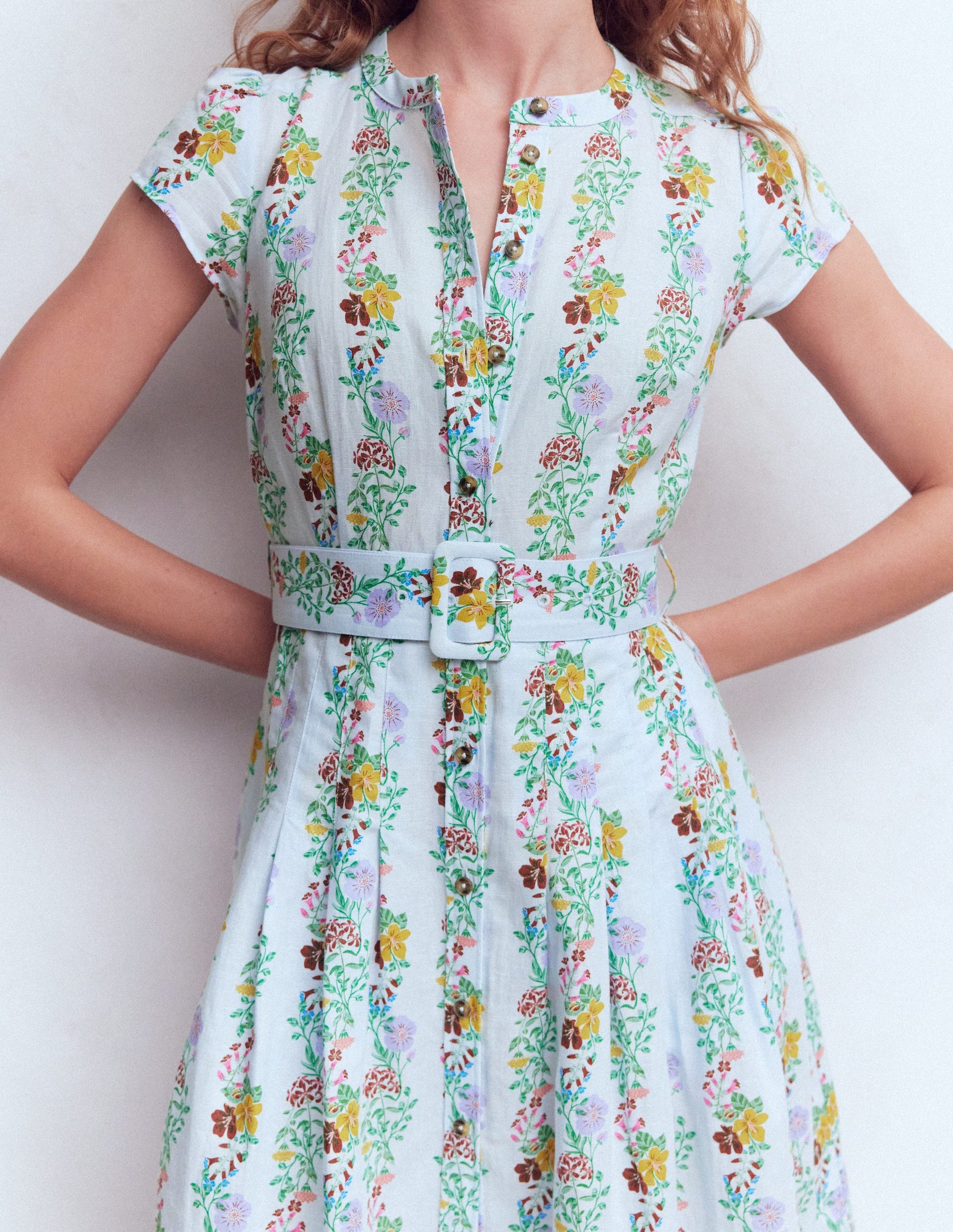 Robe Arabella en lin mélangé-Bruyère, motif Blossom Trail-3