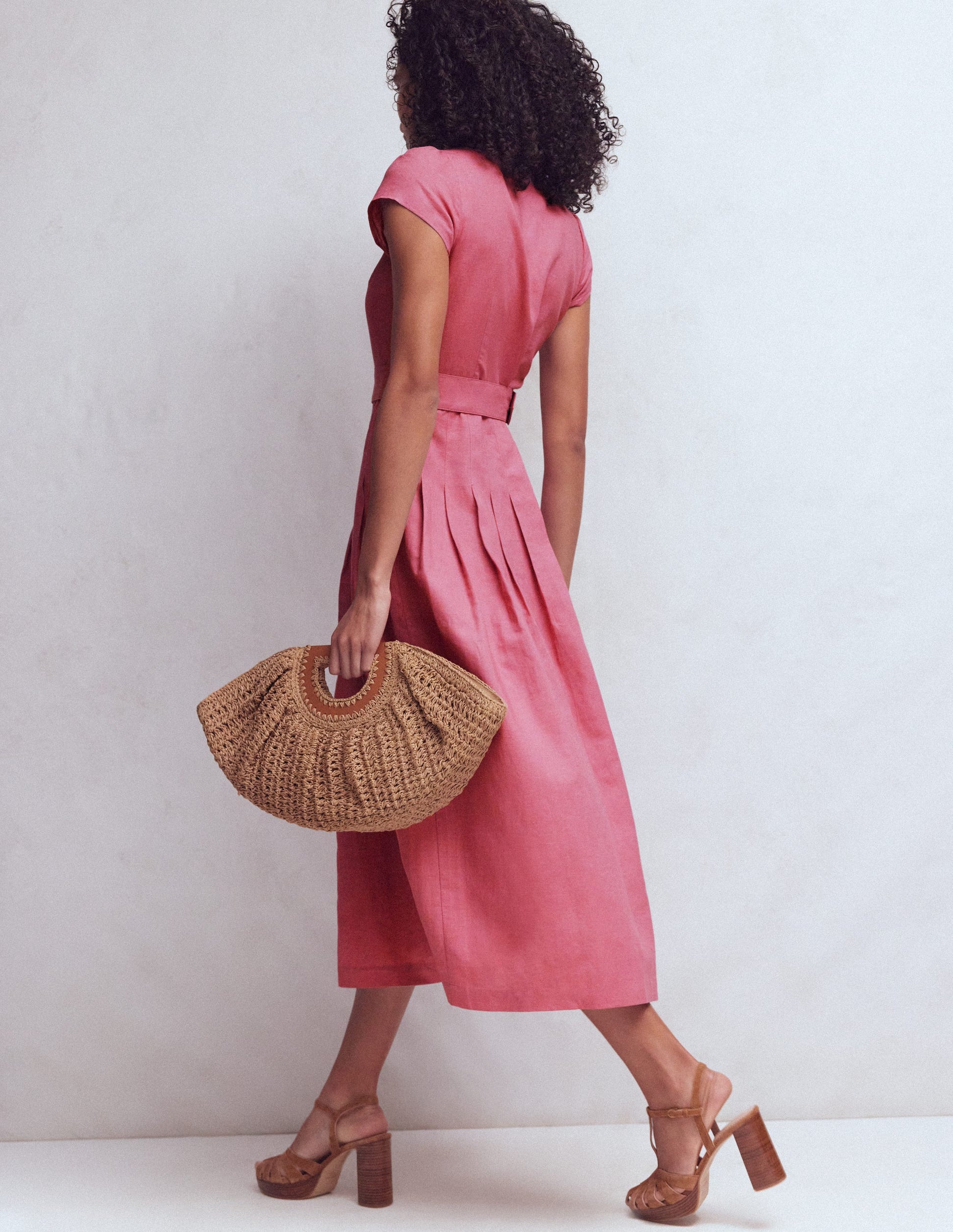Arabella Kleid aus Leinenmischgewebe-Rosa Heide-3