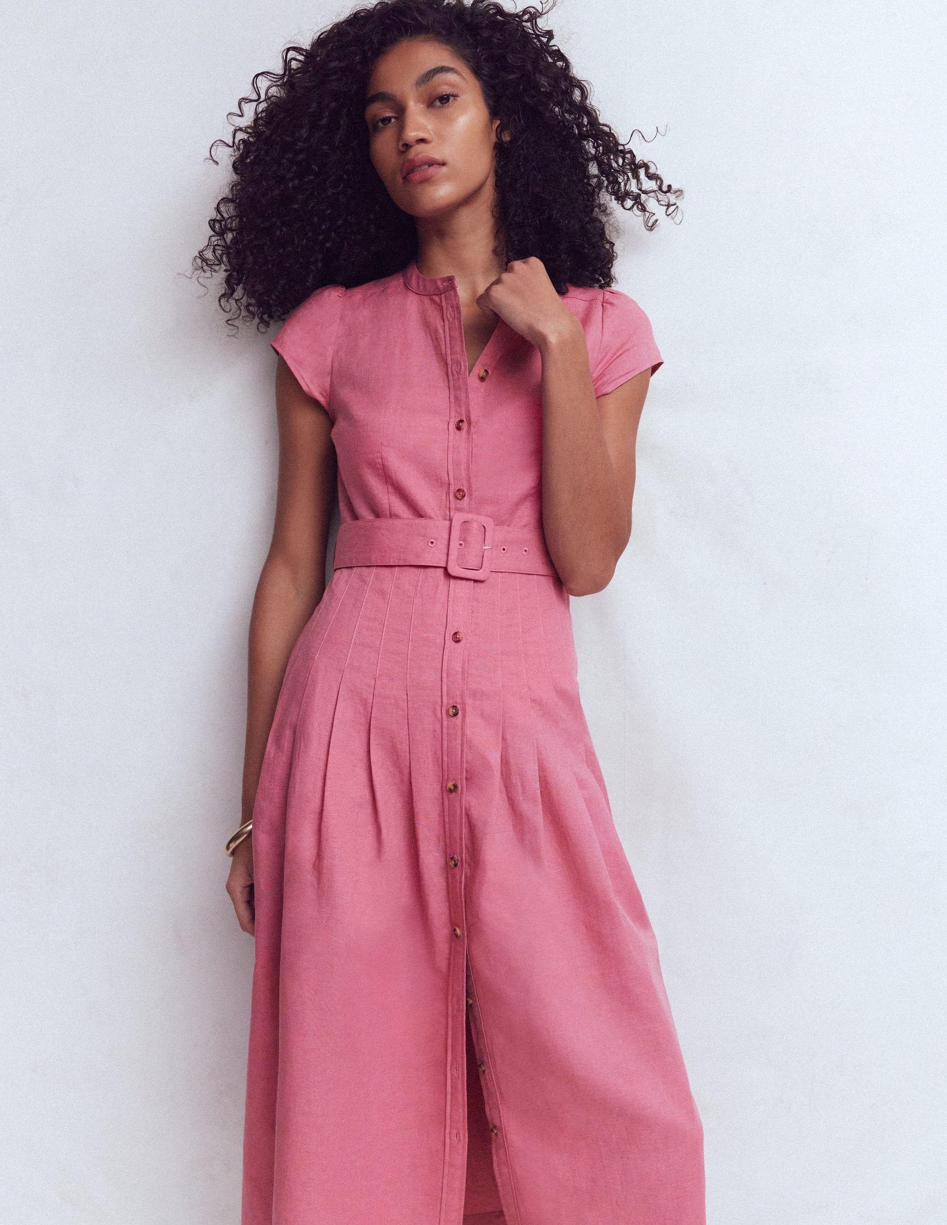 Arabella Kleid aus Leinenmischgewebe-Rosa Heide-5