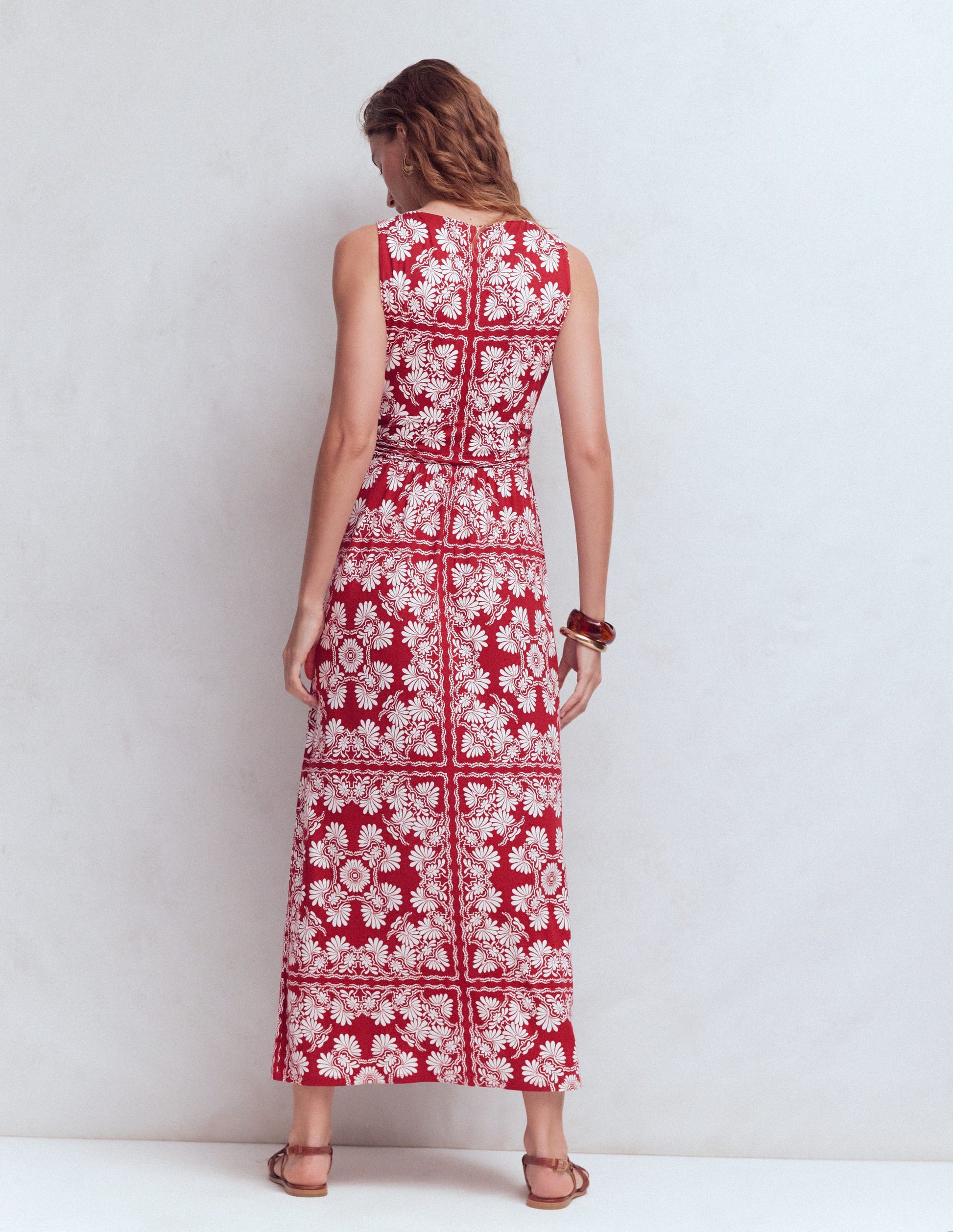 Antonia Jersey-Maxikleid-Sattes Kastanienbraun, Botanischer Charme-3