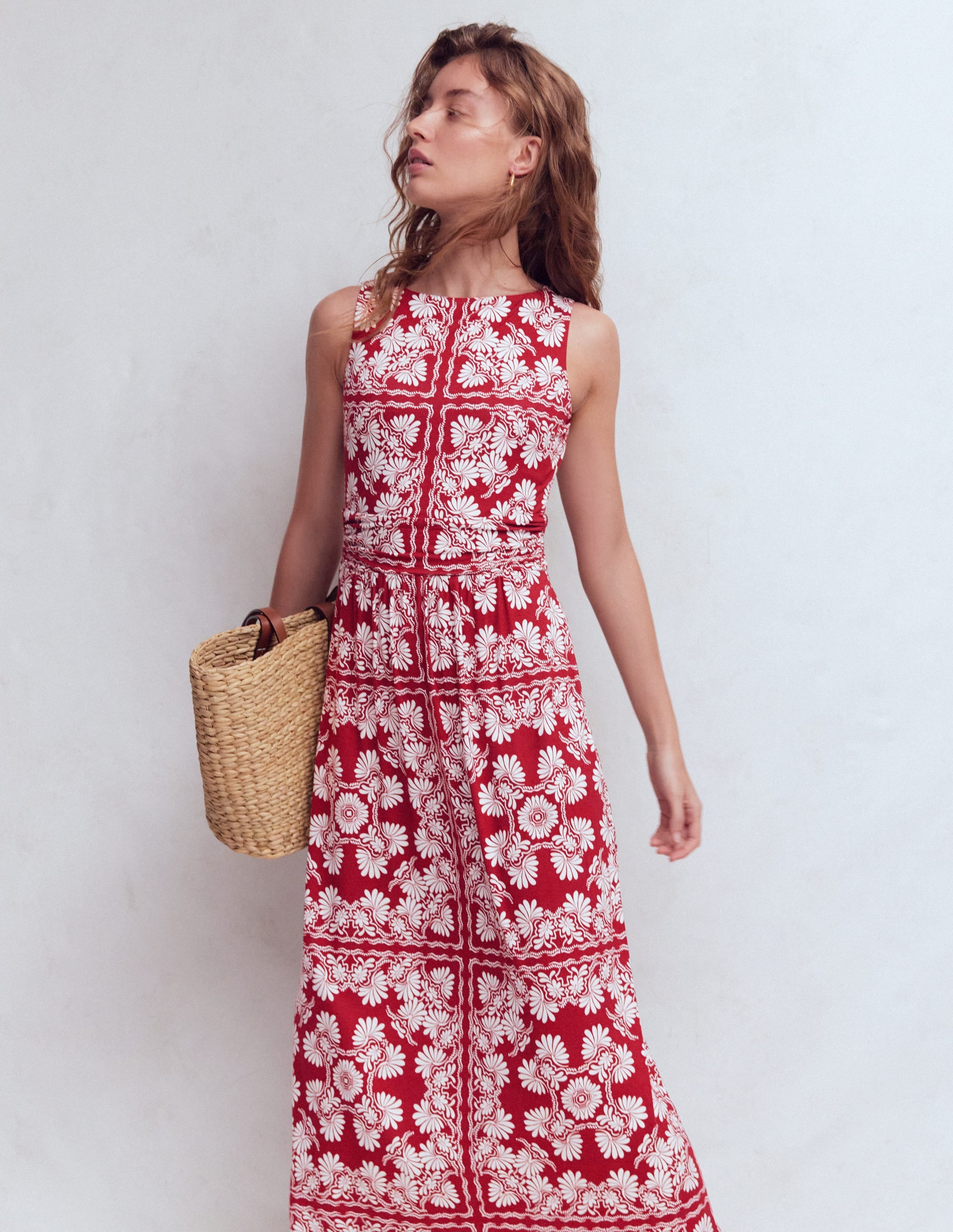 Antonia Jersey-Maxikleid-Sattes Kastanienbraun, Botanischer Charme - Image 1
