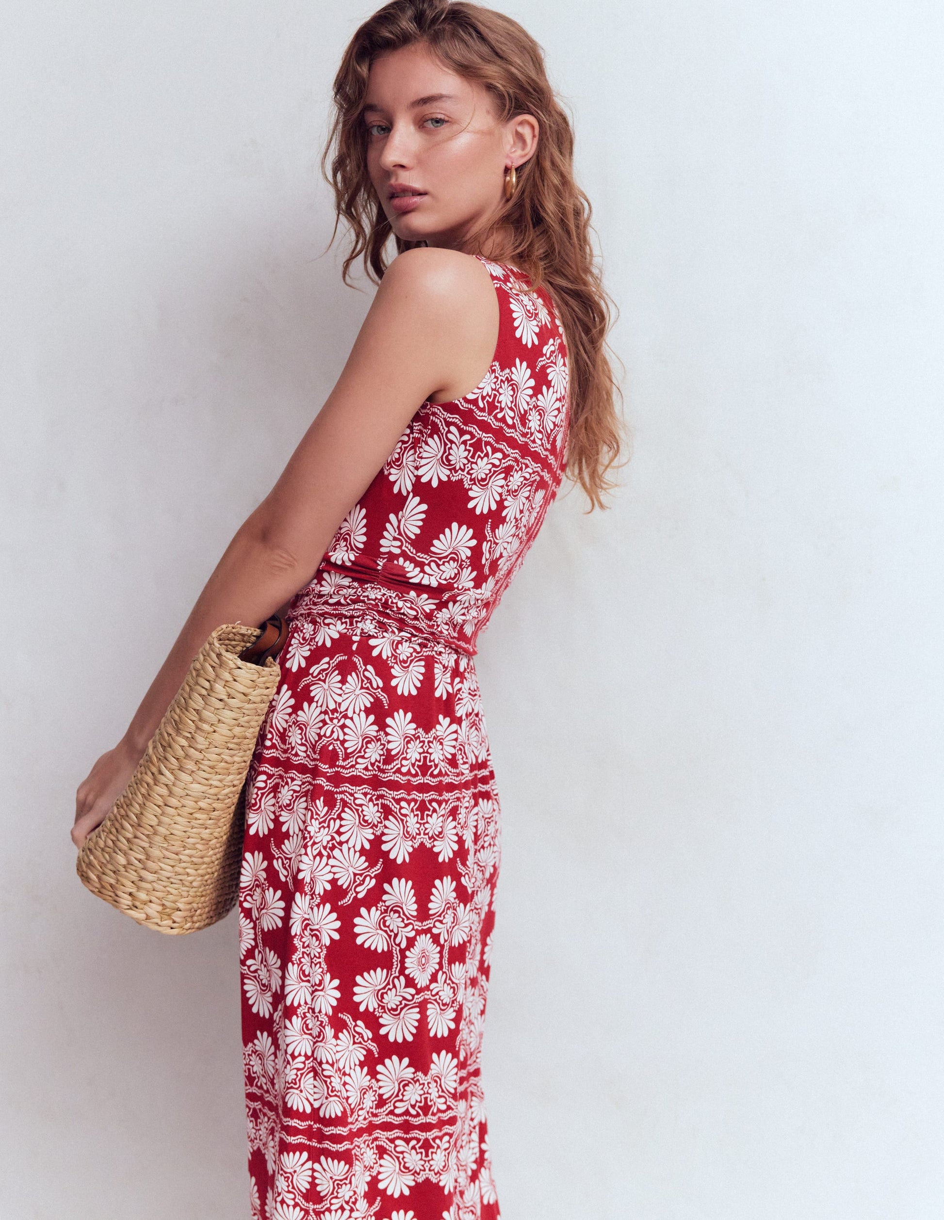 Antonia Jersey-Maxikleid-Sattes Kastanienbraun, Botanischer Charme-5