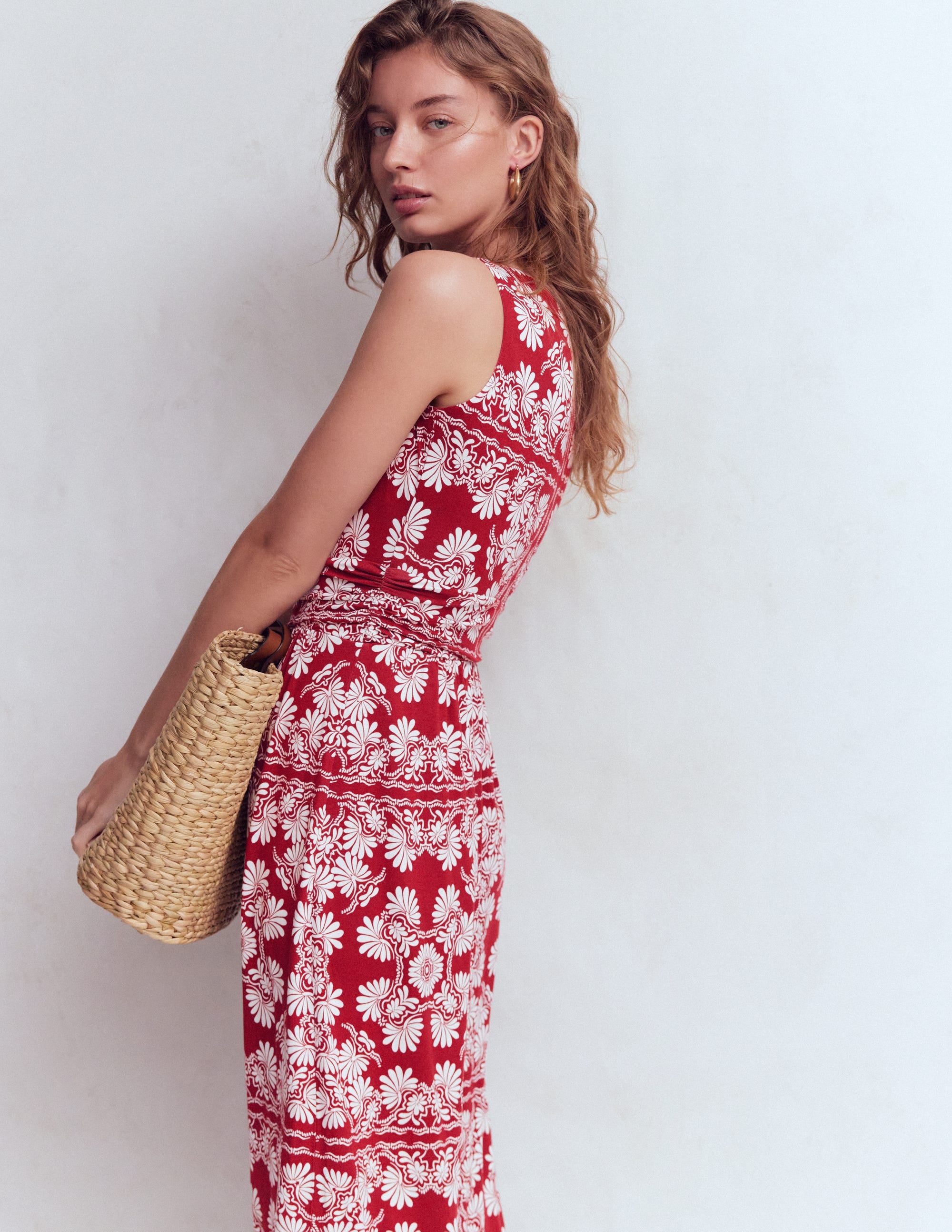 Antonia Jersey-Maxikleid-Sattes Kastanienbraun, Botanischer Charme - Image 5