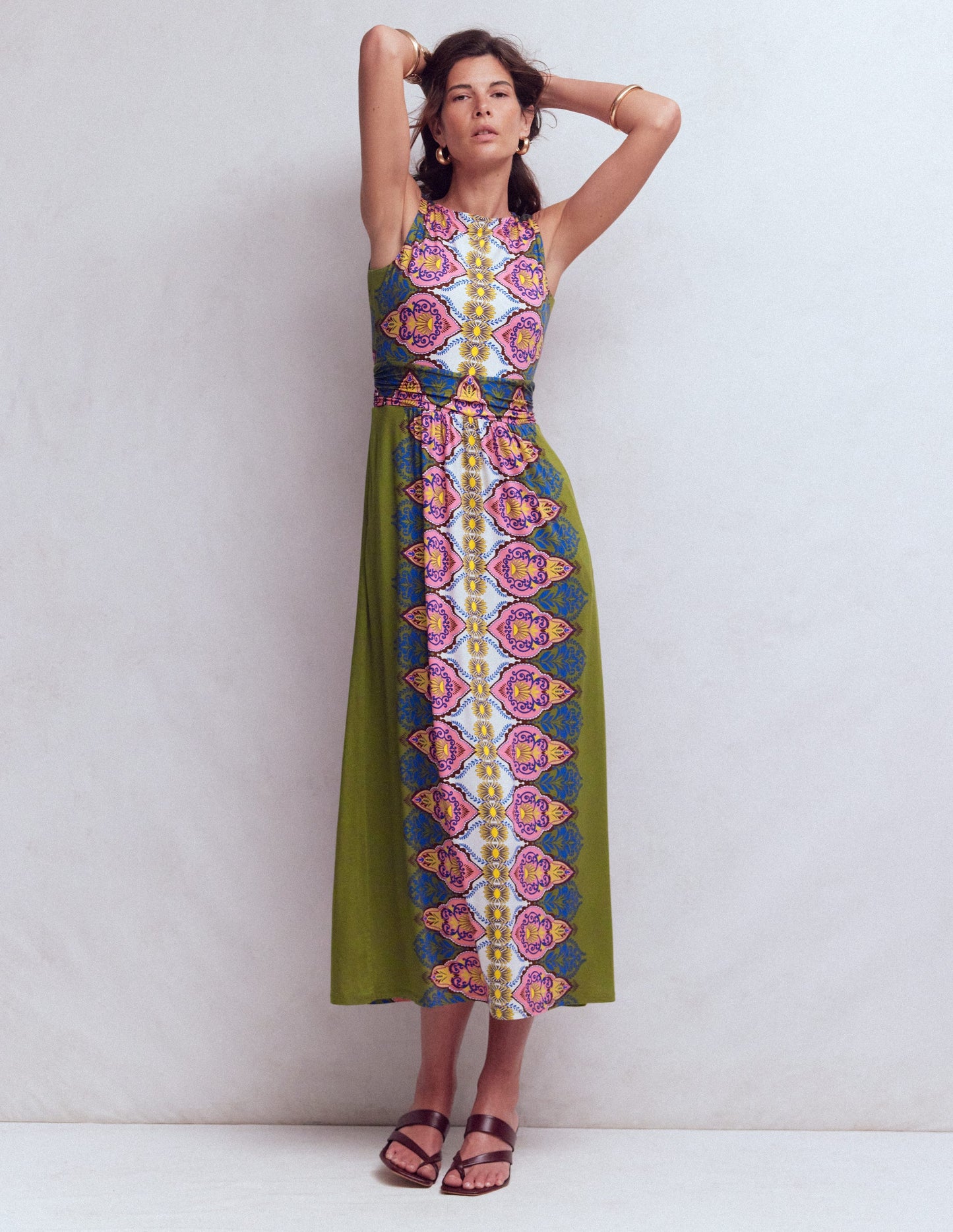 Antonia Jersey Maxi Dress-Multi, Ornamental Garden
