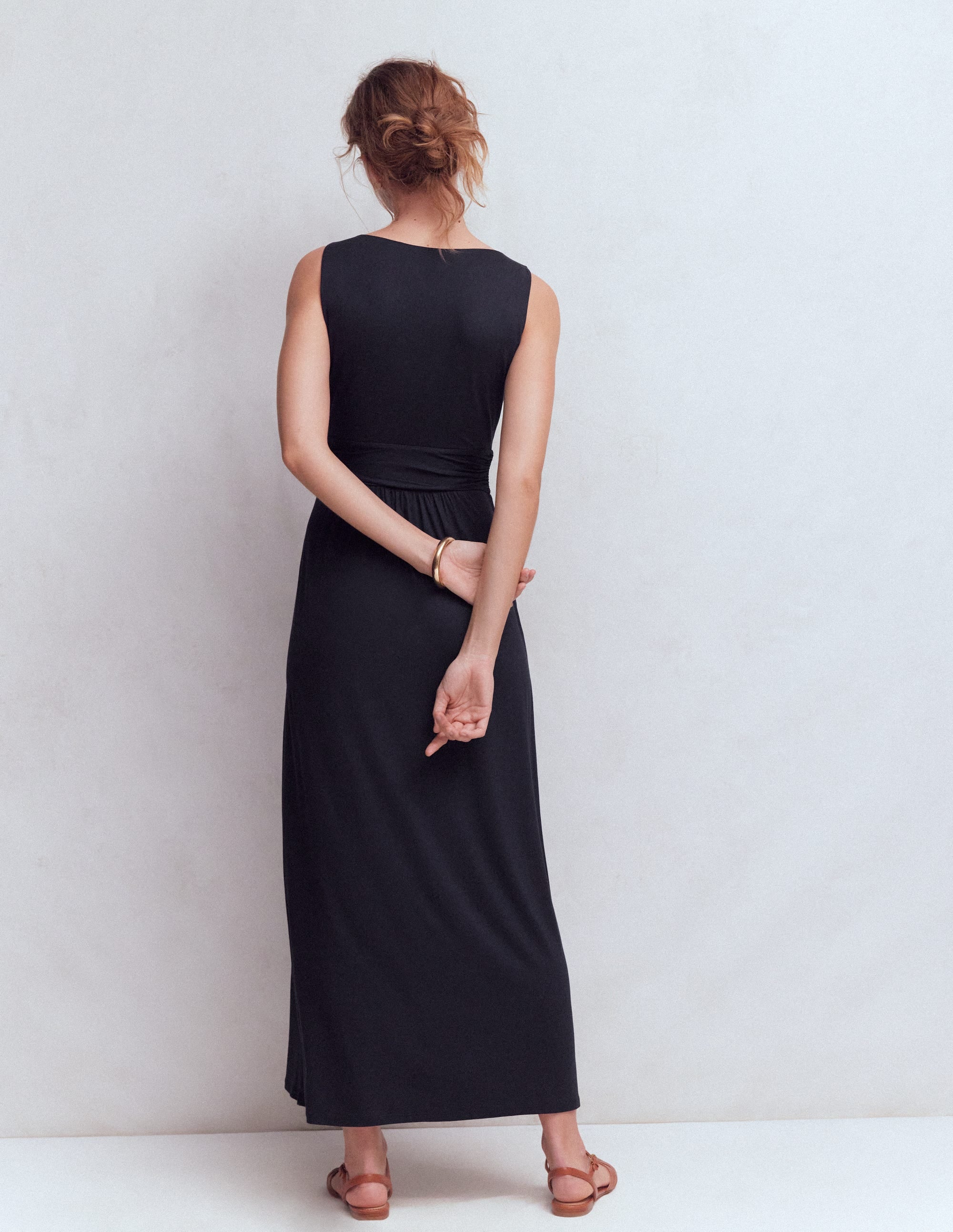 Robe longue Antonia en jersey-Bleu marine - Image 3