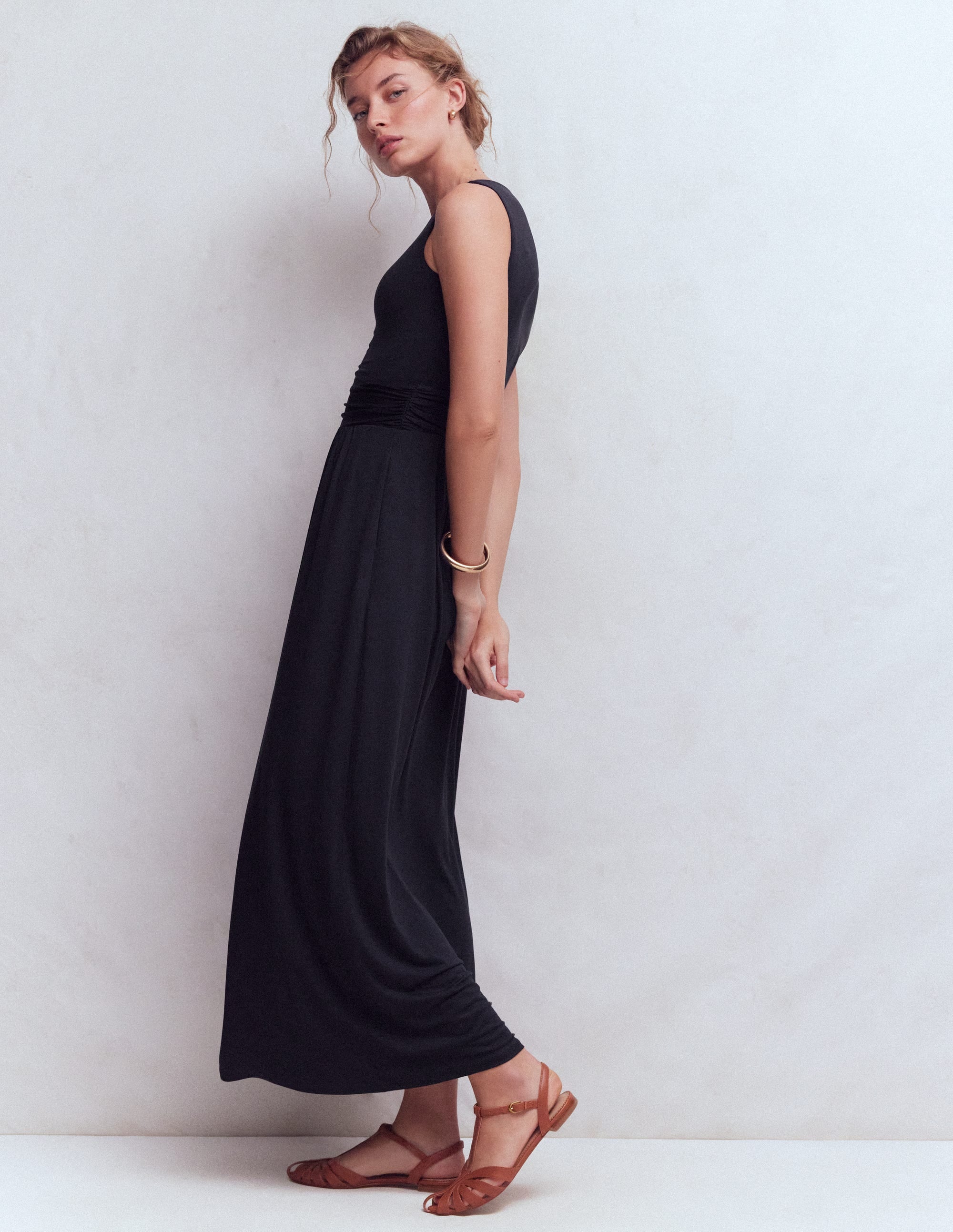 Robe longue Antonia en jersey-Bleu marine - Image 4