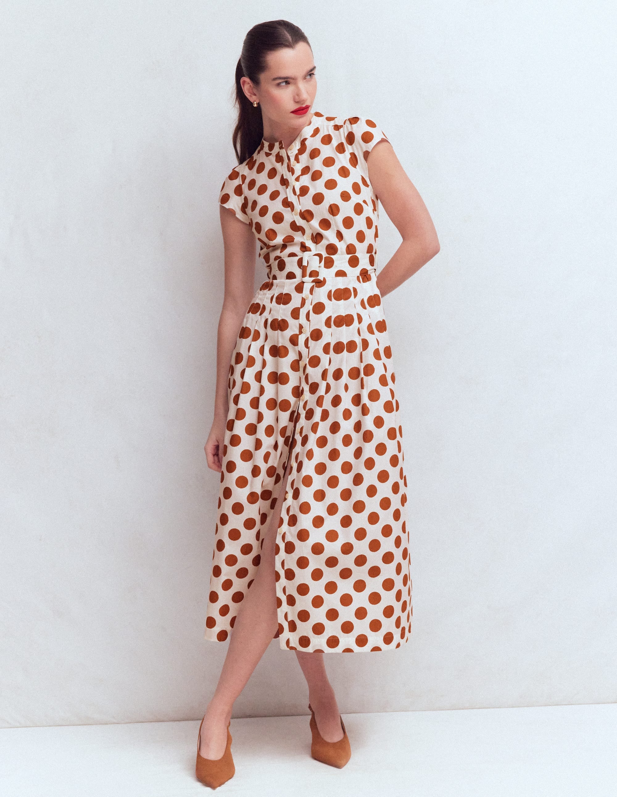Arabella Cotton Maxi Dress-Ginger, Painted Dot - Image 1
