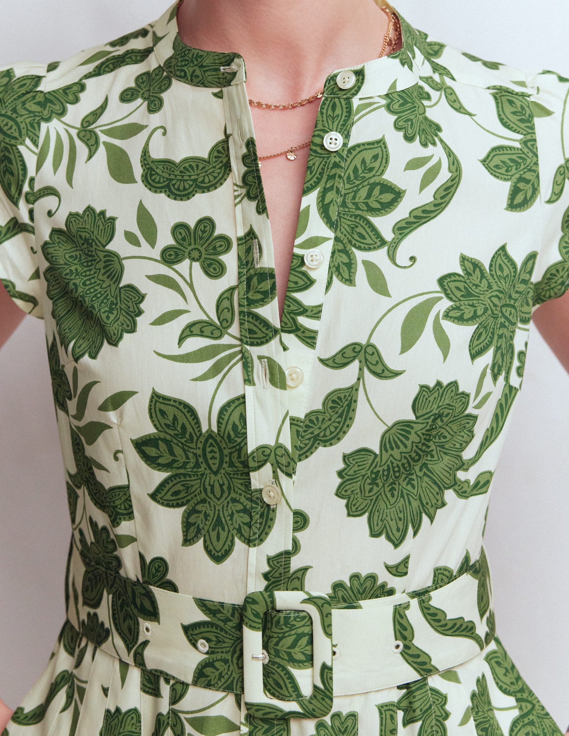 Arabella Cotton Maxi Dress-Green Elegant Blossom-2