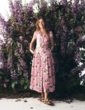Arabella Maxikleid aus Baumwolle-Rosa Strahlende Blüte
