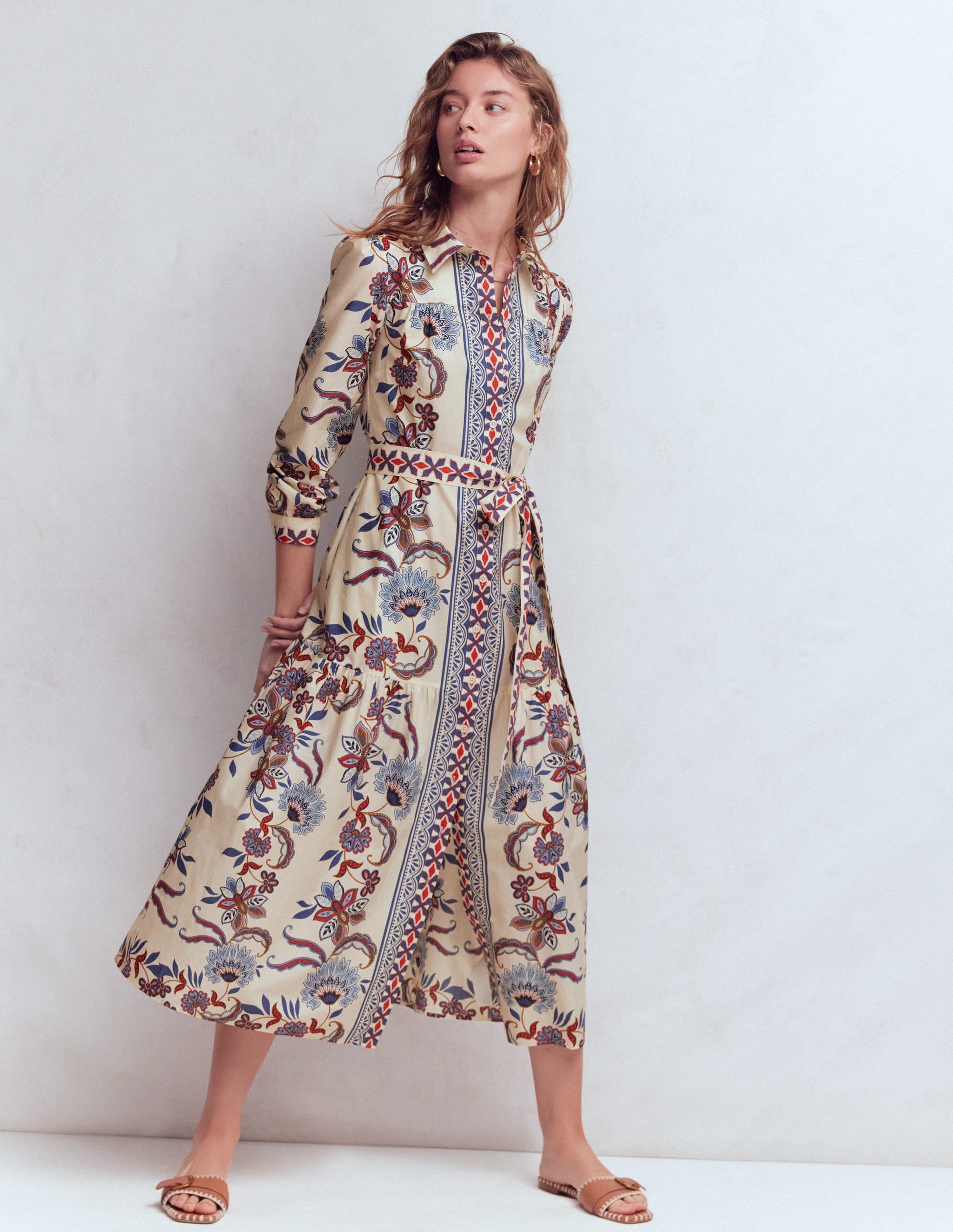 Ellie Maxi-Hemdblusenkleid aus Baumwolle-Eleganter Blütendruck - Image 6