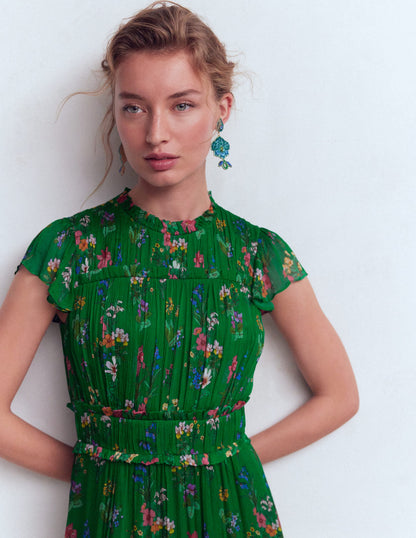 Ärmelloses Rüschenkleid-Bärengras, Zarte Blüte-3