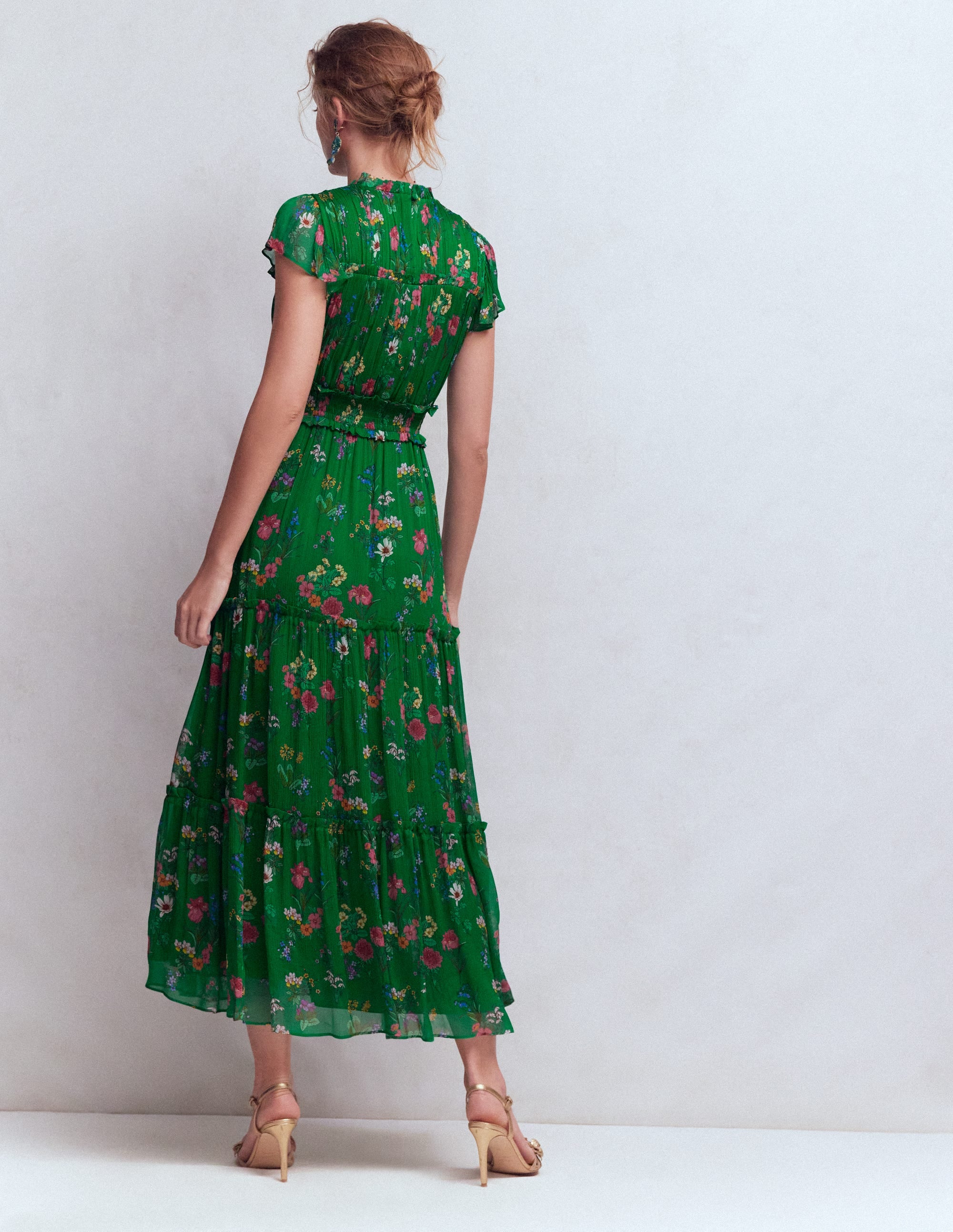 Sleeveless Ruffle Dress-Bear Grass, Delicate Blossom - Image 3