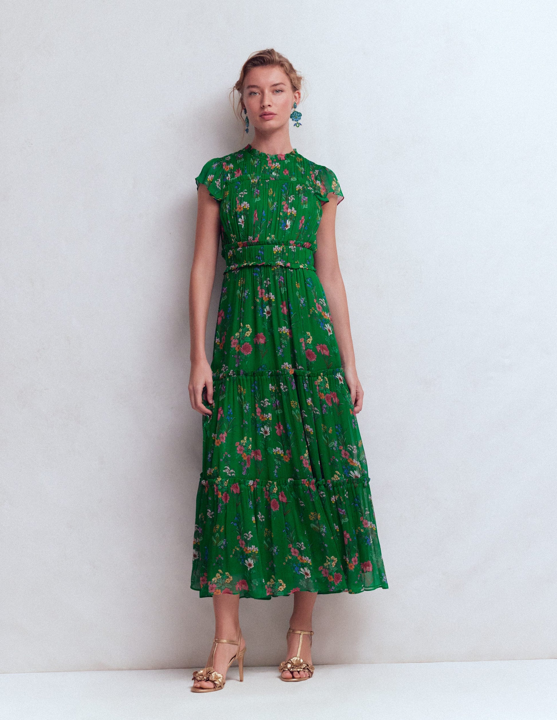 Ärmelloses Rüschenkleid-Bärengras, Zarte Blüte-6