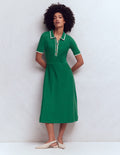 Robe midi en maille à col-Vert frais