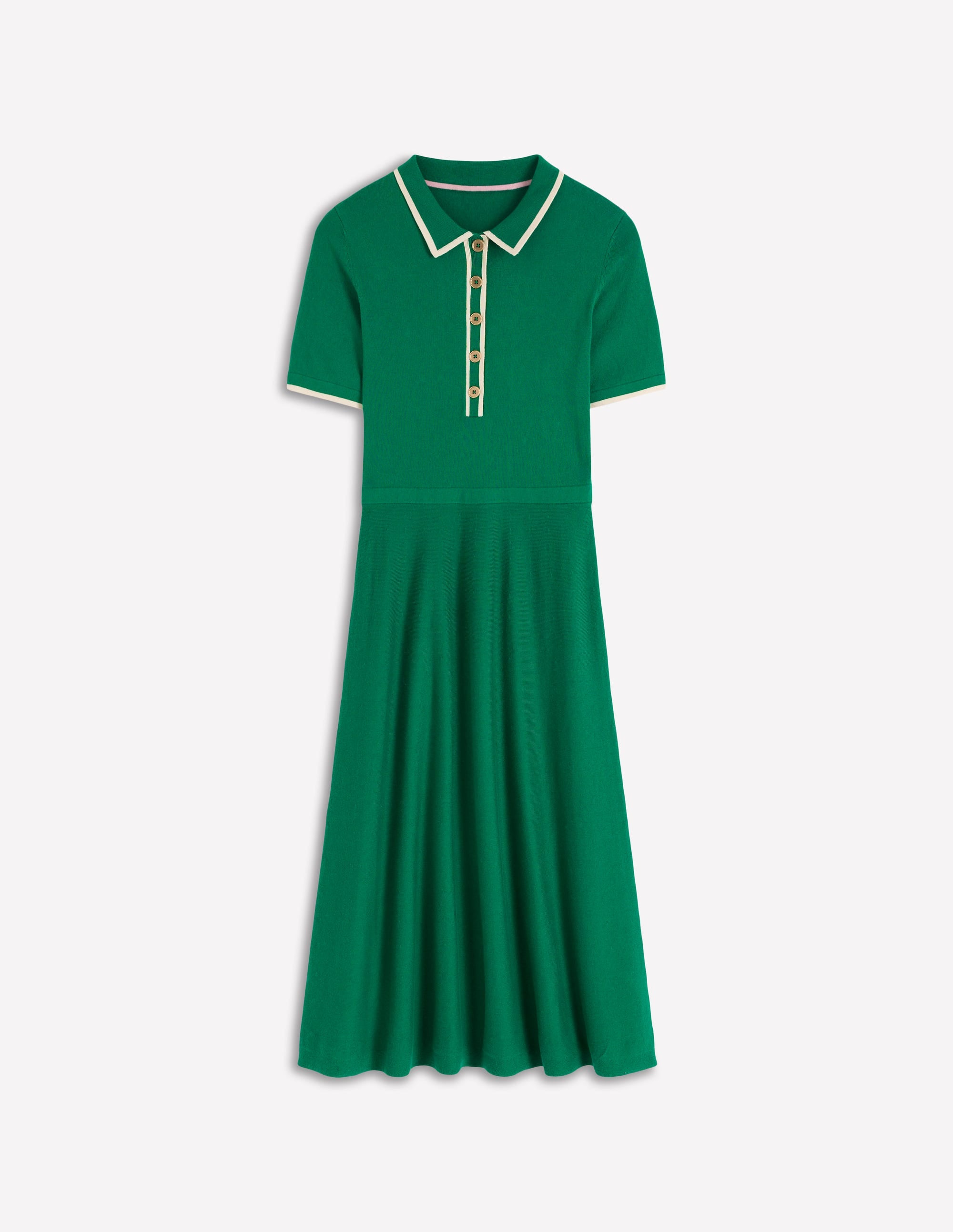 Strick-Midikleid mit Kragen-Frisches Grün - Image 5