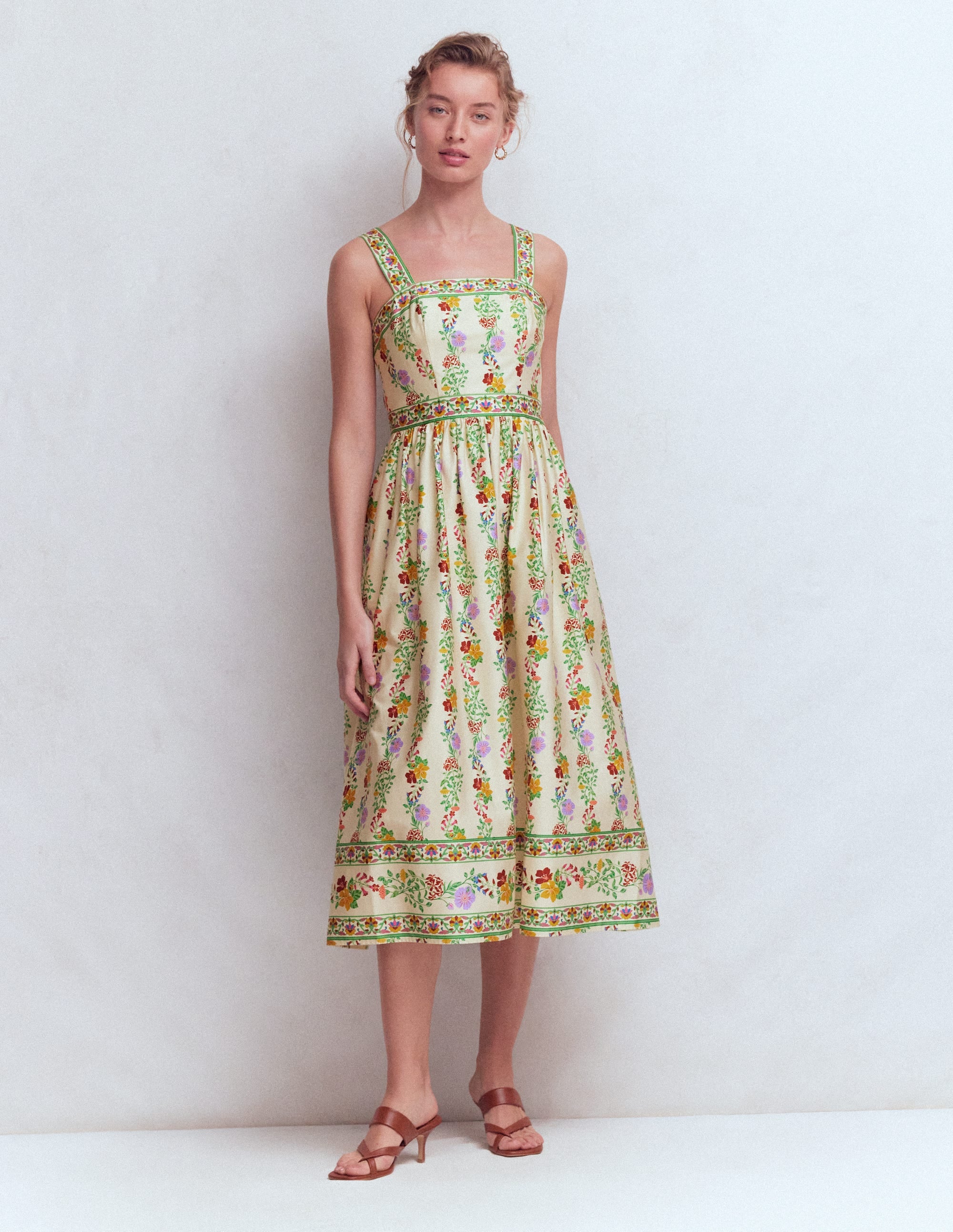 Robe de cérémonie à col carré-Ivoire, motif Blossom Trail - Image 7
