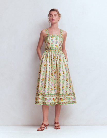 Robe de cérémonie à col carré-Ivoire, motif Blossom Trail-8