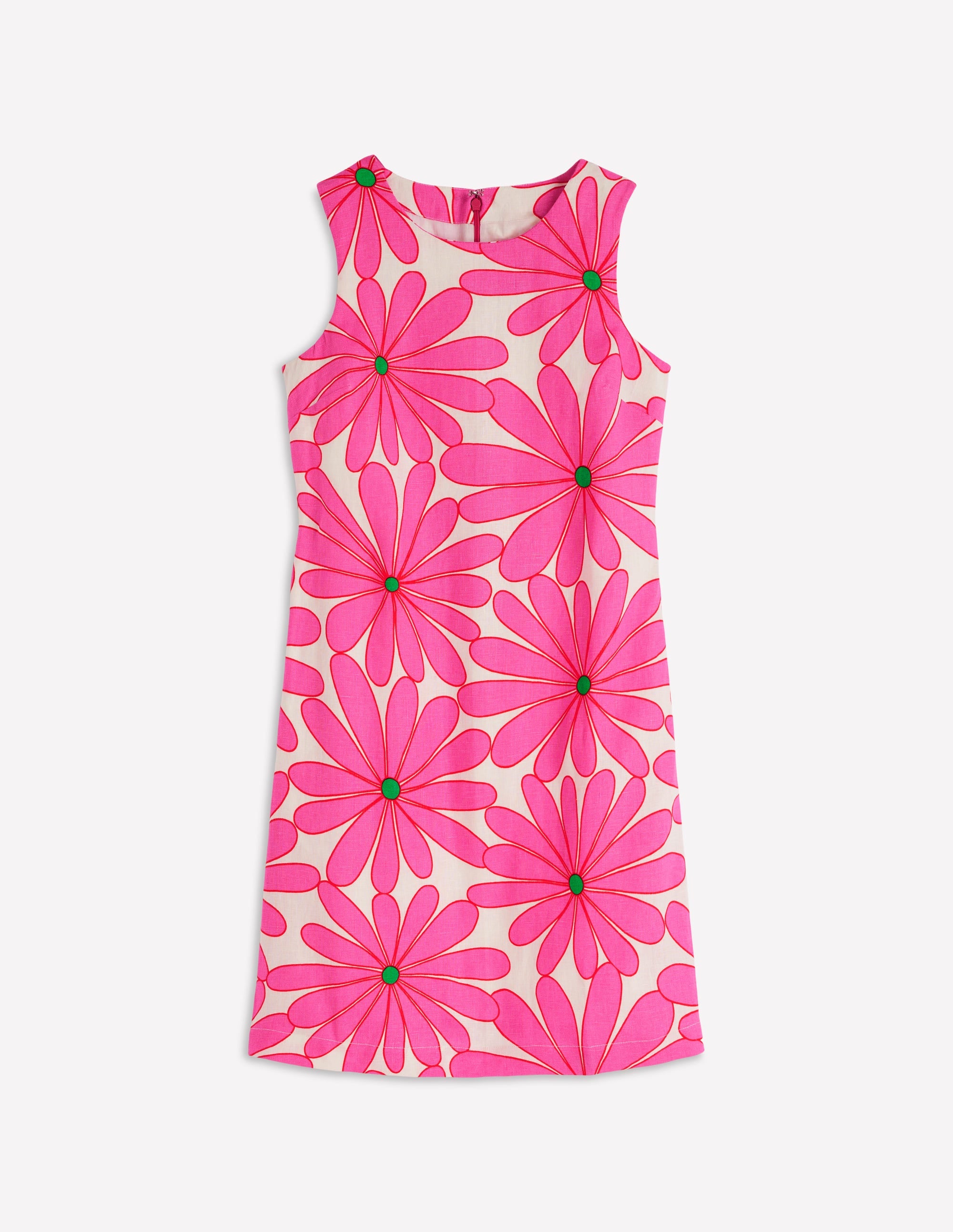 Etuikleid aus Leinen-Rosa, Gänseblümchen - Image 7
