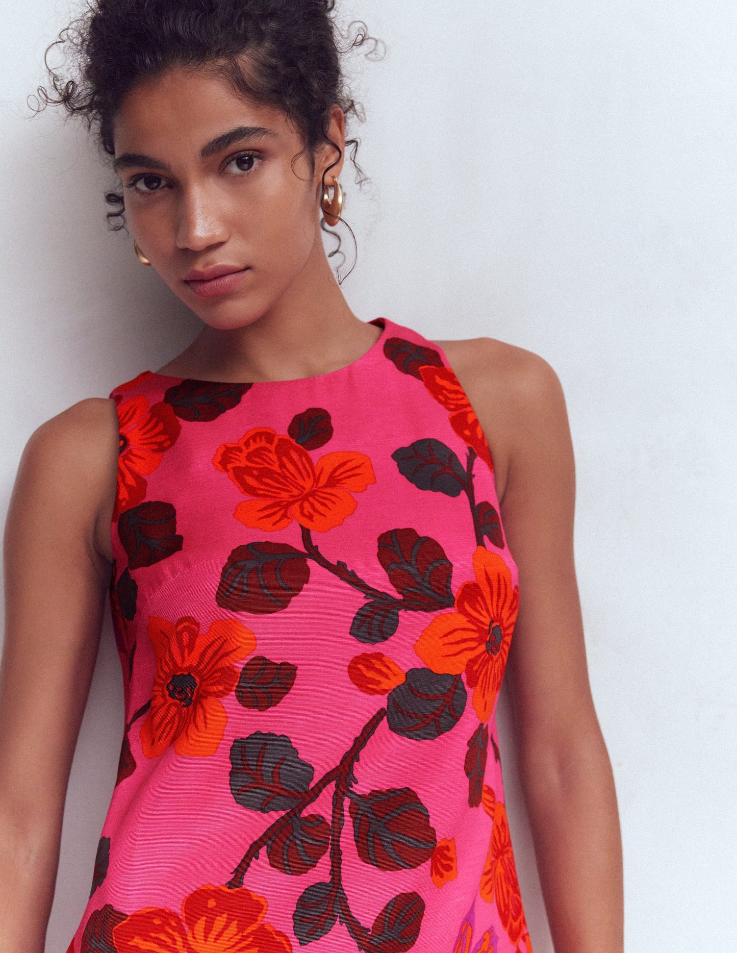 Robe droite intemporelle-Motif Elaborate Blossom rose