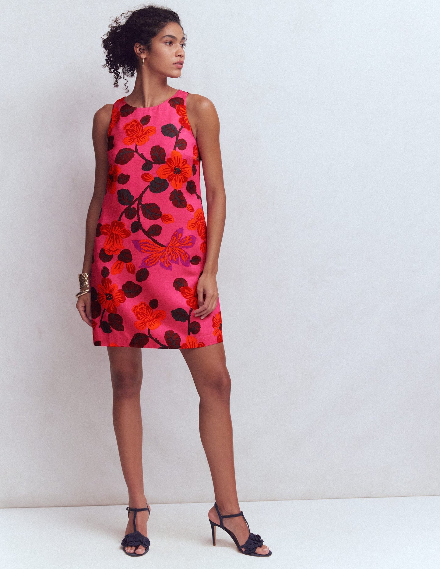 Robe droite intemporelle-Motif Elaborate Blossom rose