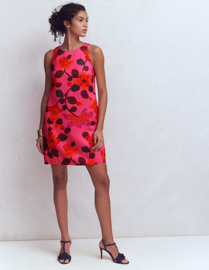 Robe droite intemporelle-Motif Elaborate Blossom rose-5