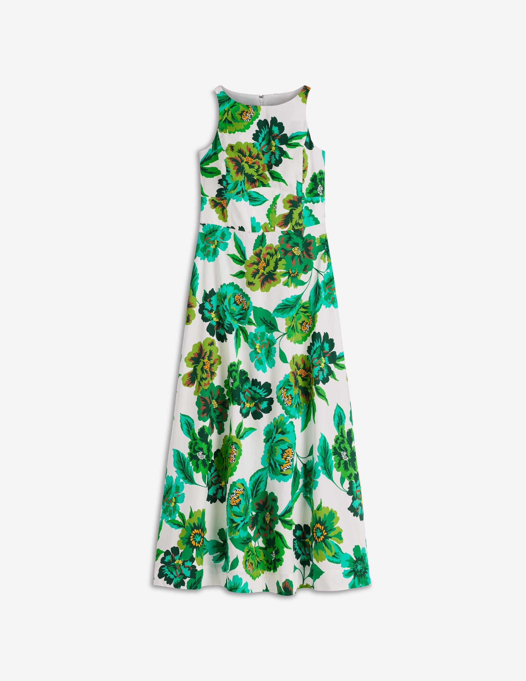 Silvia Maxikleid mit Korsettstäbchen am Oberteil-Grün Opulente Blüten - Image 8