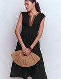 May Jersey-Midikleid-Schwarz