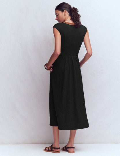 May Jersey Midi Dress-Black-3