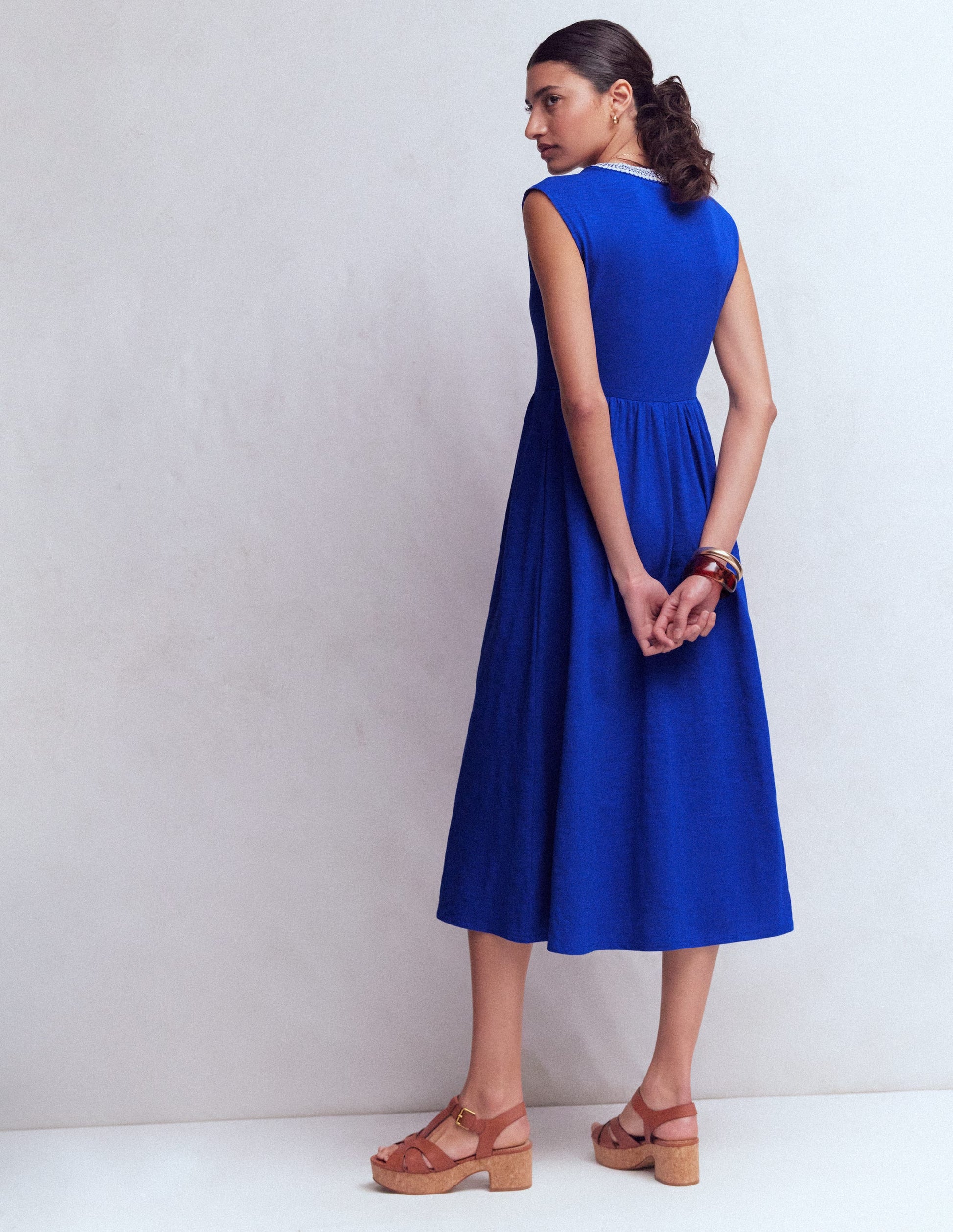 May Jersey-Midikleid-Leuchtendes Blau-3