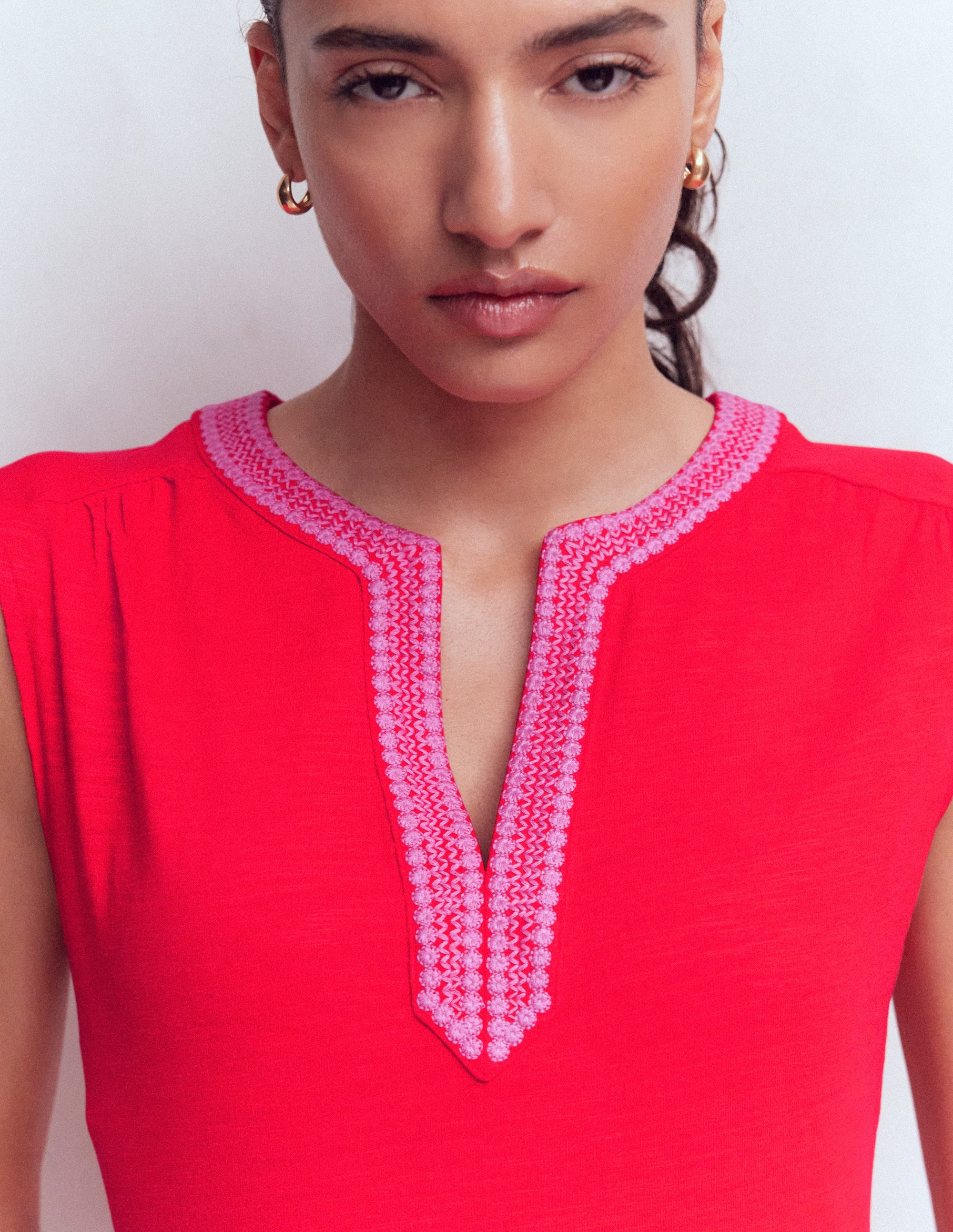Robe midi May en jersey-Rouge coquelicot - Image 2