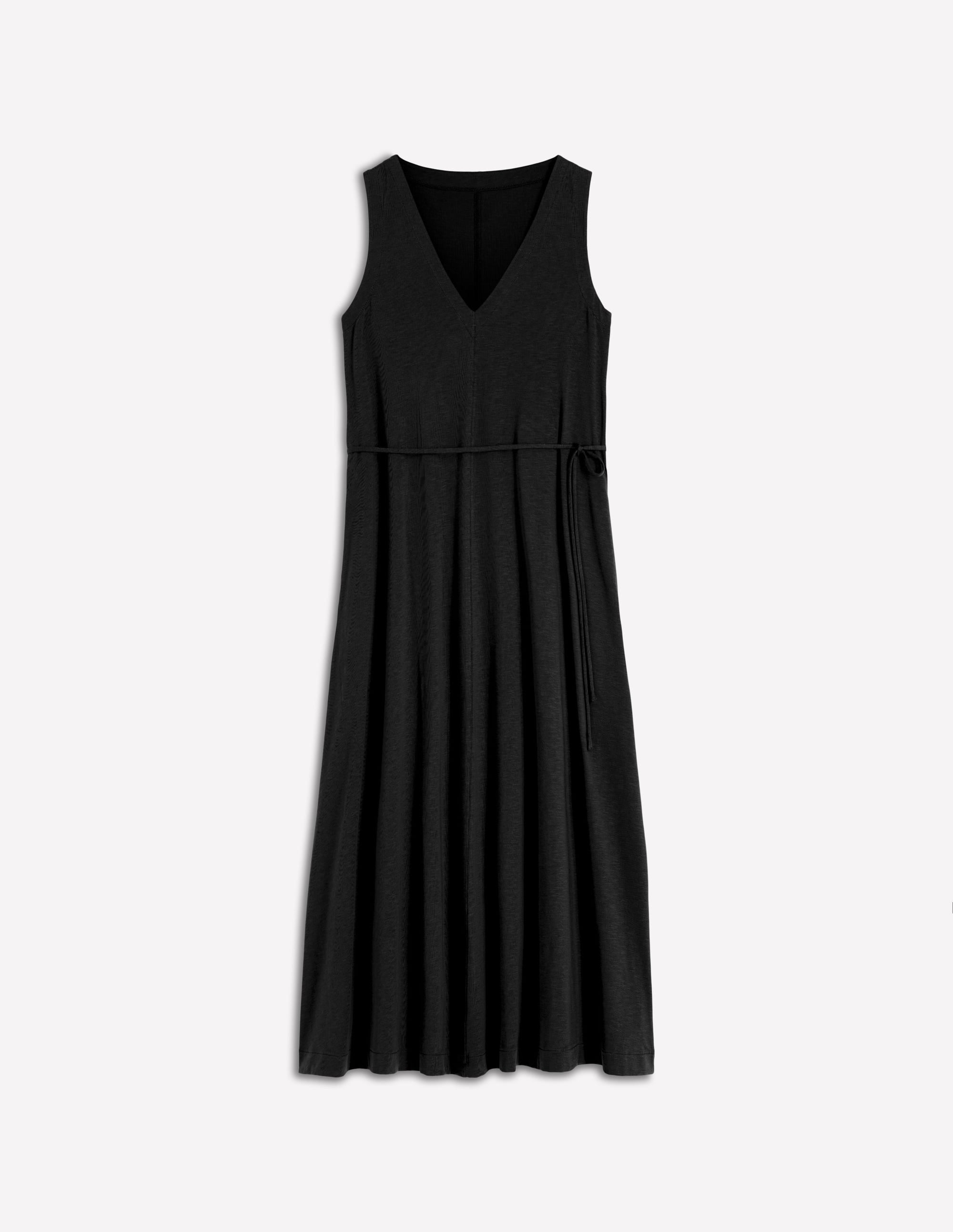 Mia Jersey-Midikleid mit V-Ausschnitt-Schwarz - Image 5