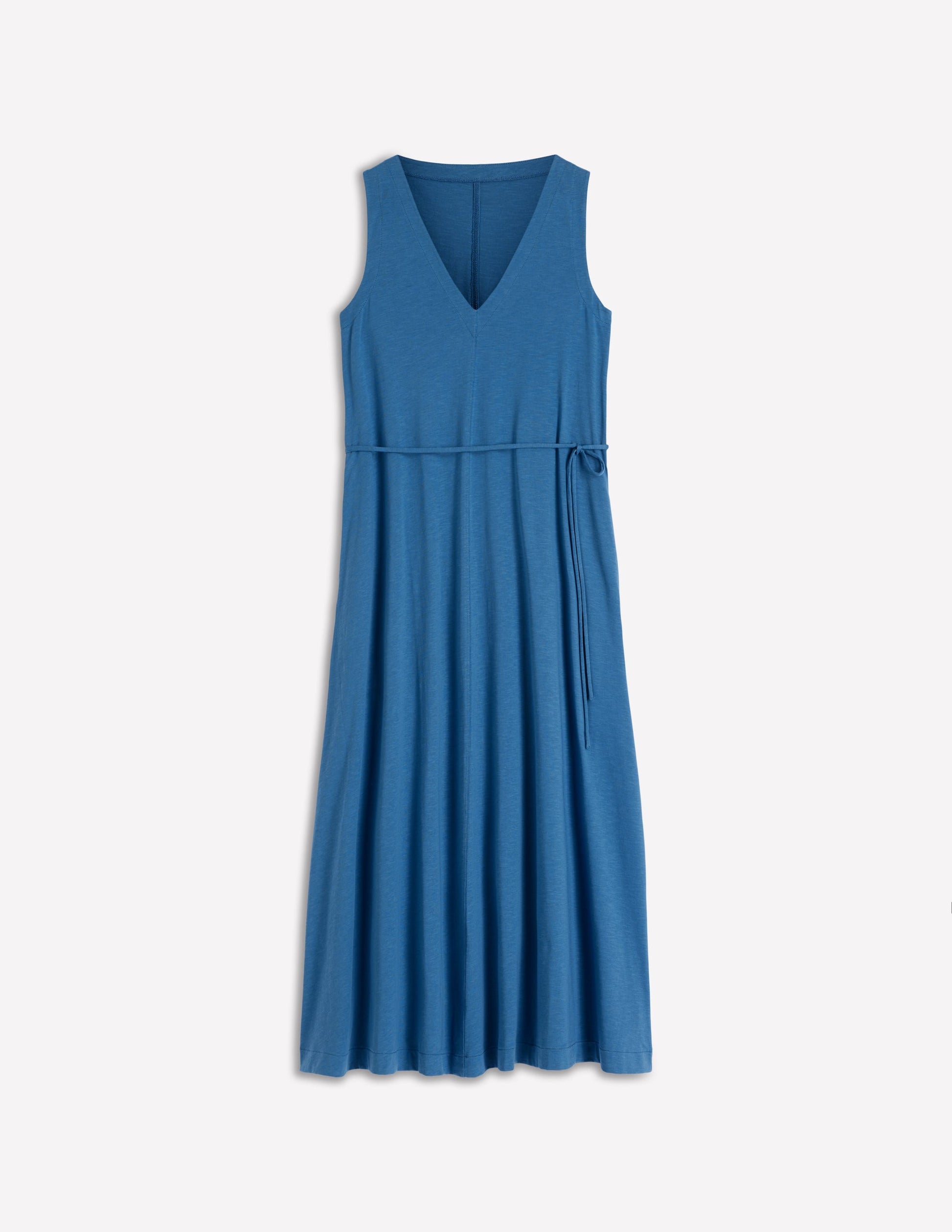 Mia Jersey-Midikleid mit V-Ausschnitt-Turmalinblau-5