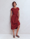 Eve Jersey-Midikleid-Sattes Kastanienbraun