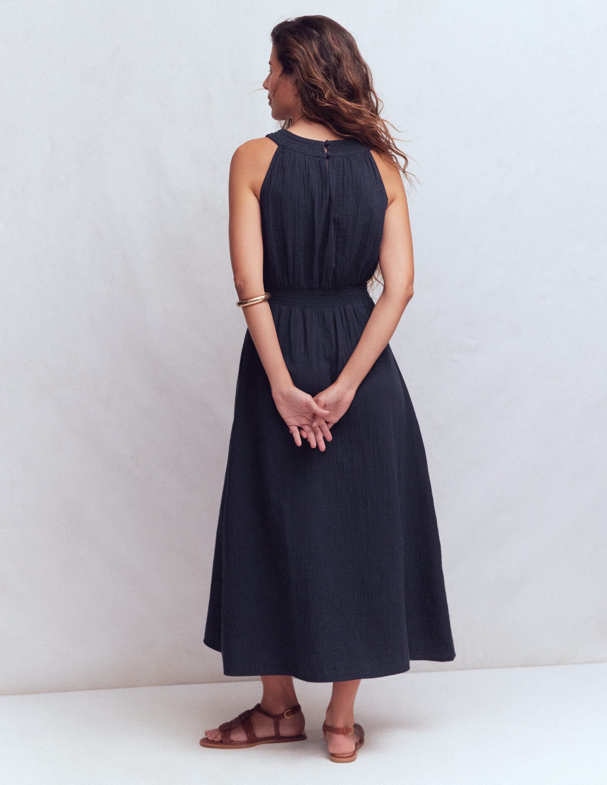Robe Daphne double-étoffe-Bleu marine - Image 3