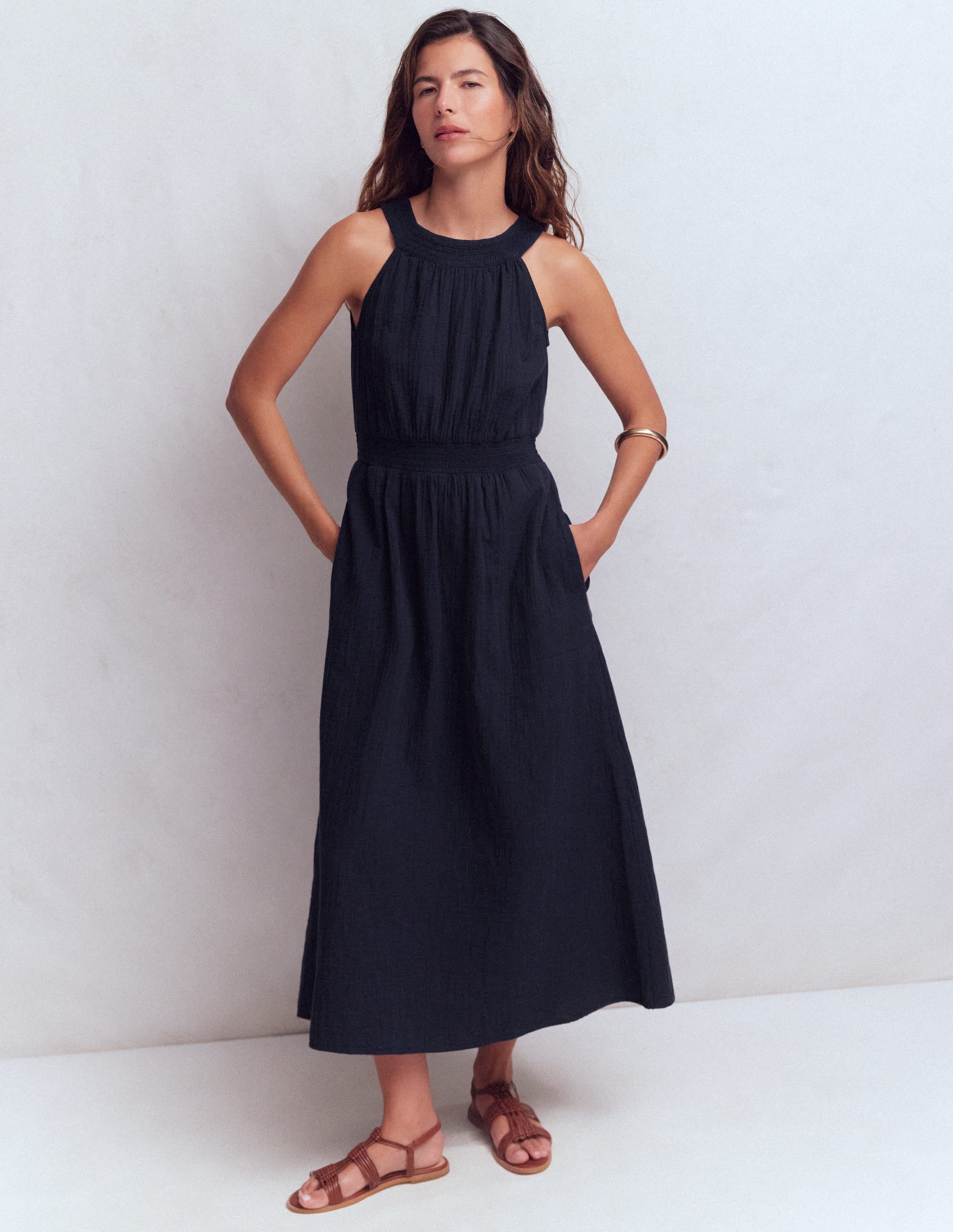 Robe Daphne double-étoffe-Bleu marine - Image 4