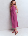 Daphne Doppeltuch-Kleid-Warmes Mauve