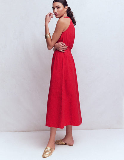 Daphne Doppeltuch-Kleid-Merida-Rot-1