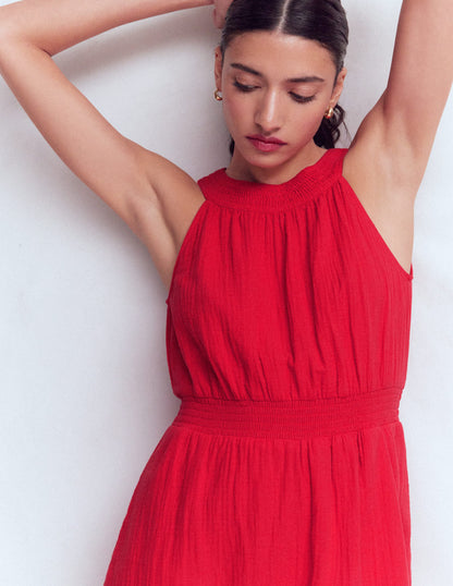 Daphne Doppeltuch-Kleid-Merida-Rot-2