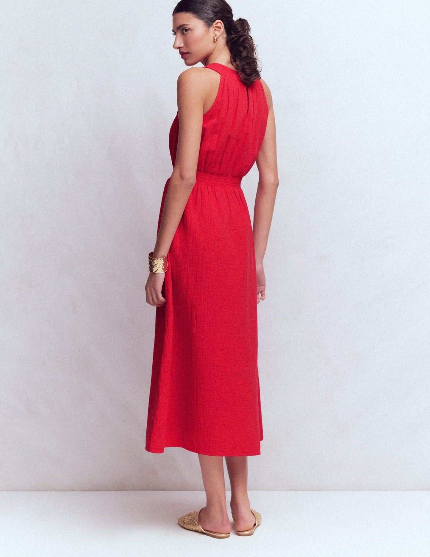 Daphne Doppeltuch-Kleid-Merida-Rot