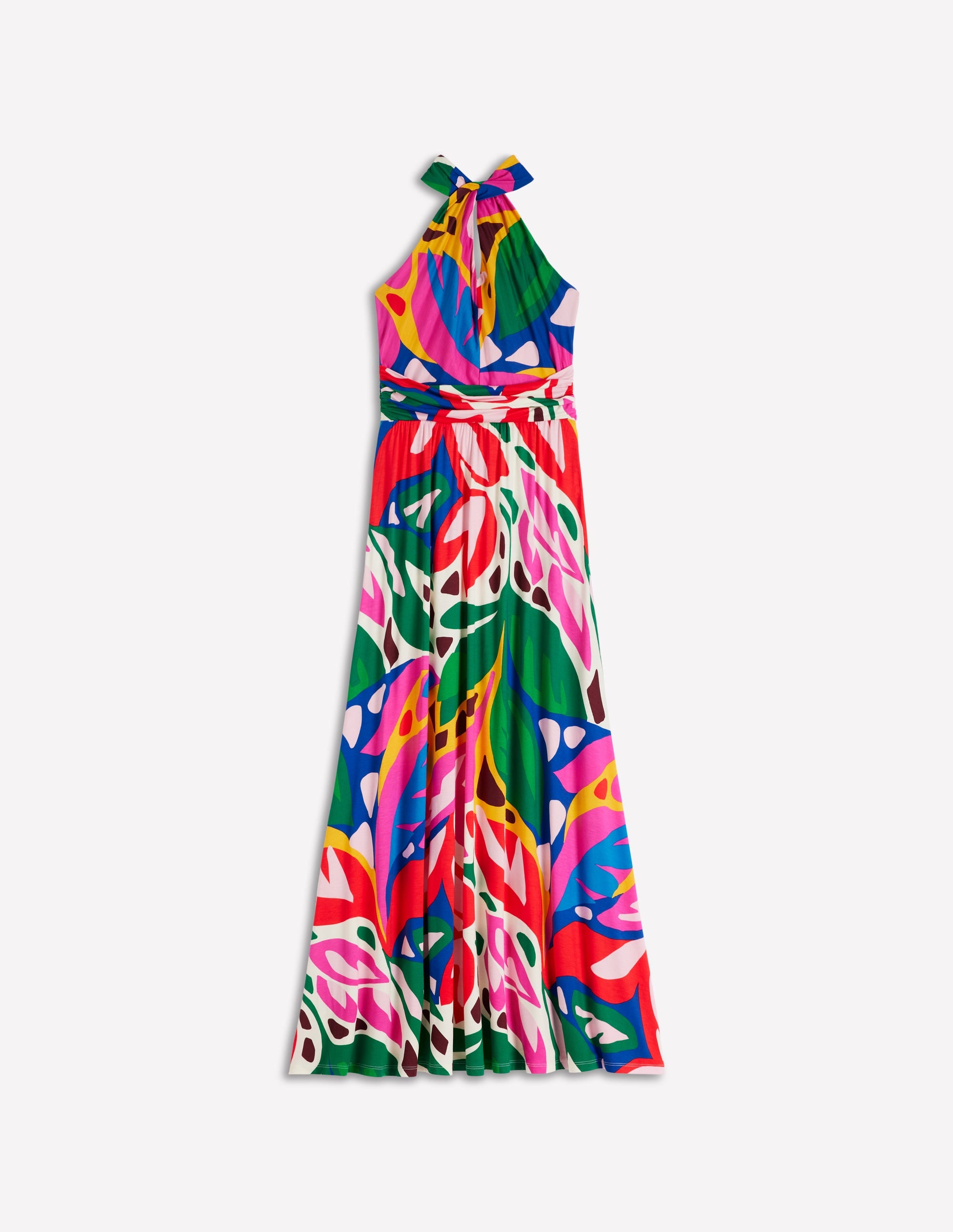 Sydney Jerseykleid mit gedrehtem Ausschnitt-Bunt, Blattkaskade - Image 7